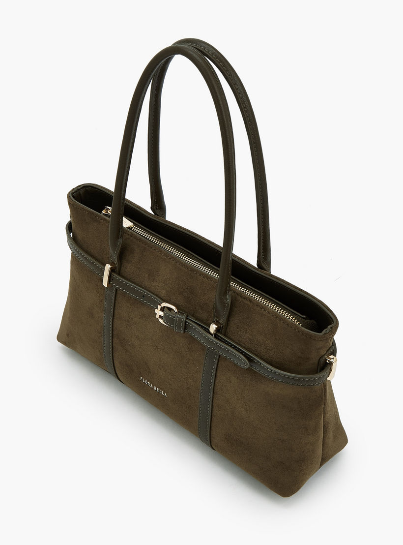 Flora Bella by Shoexpress Textured Tote Bag with Zip Closure-women-bagsandwallets-handbags-image-5