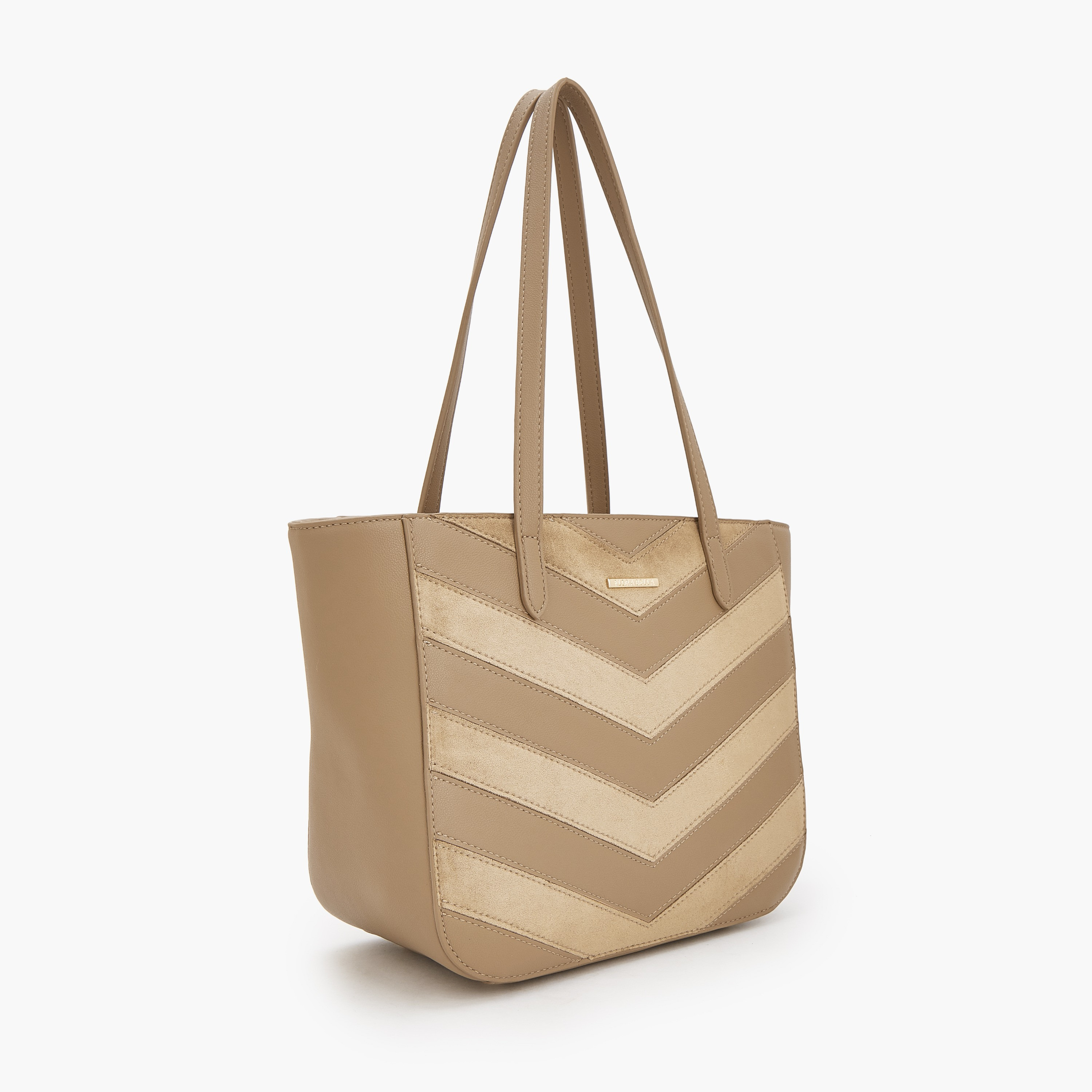 Flora Bella by Shoexpress Chevron Textured Tote Bag with Zipper Closure-women-bagsandwallets-handbags-image-3