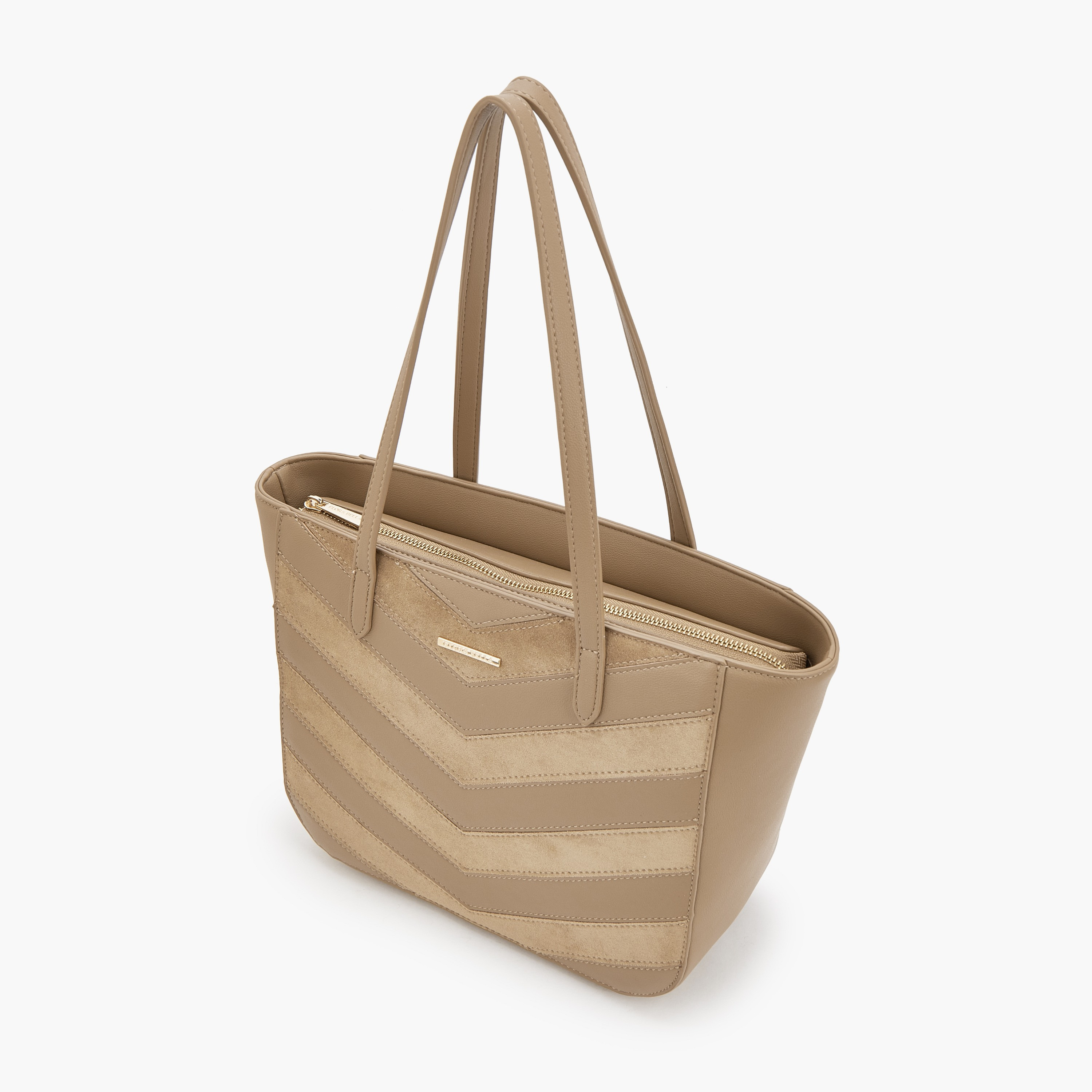 Flora Bella by Shoexpress Chevron Textured Tote Bag with Zipper Closure-women-bagsandwallets-handbags-image-5