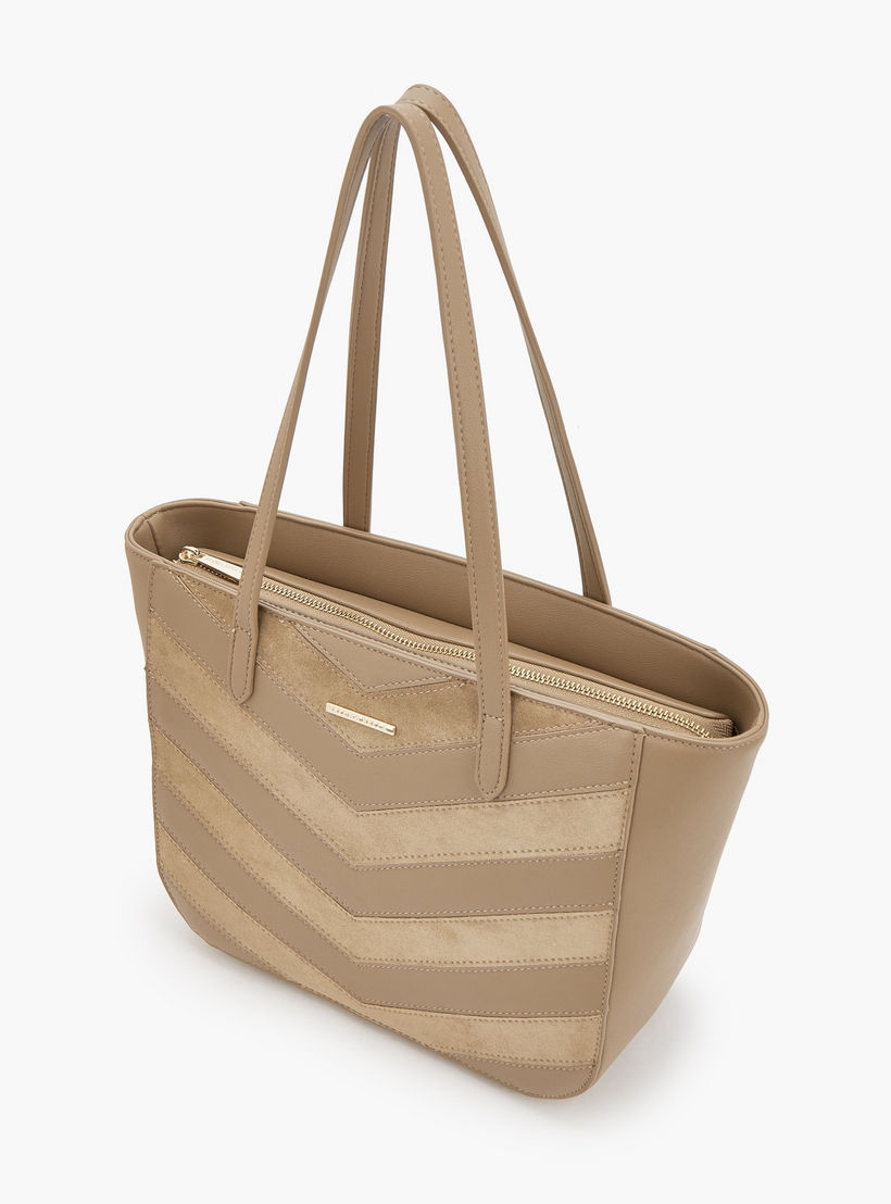 Flora Bella by Shoexpress Chevron Textured Tote Bag with Zipper Closure-women-bagsandwallets-handbags-image-5
