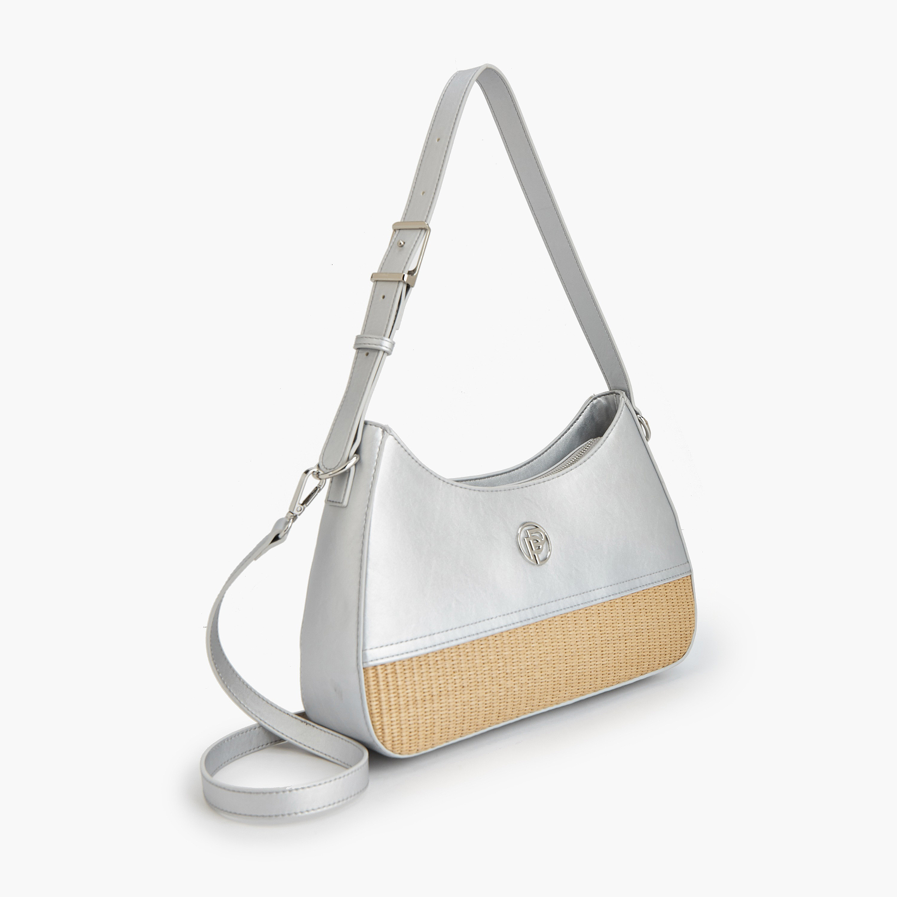 Peppermint Textured Shoulder Bag with Zip Closure-women-bagsandwallets-handbags-image-3