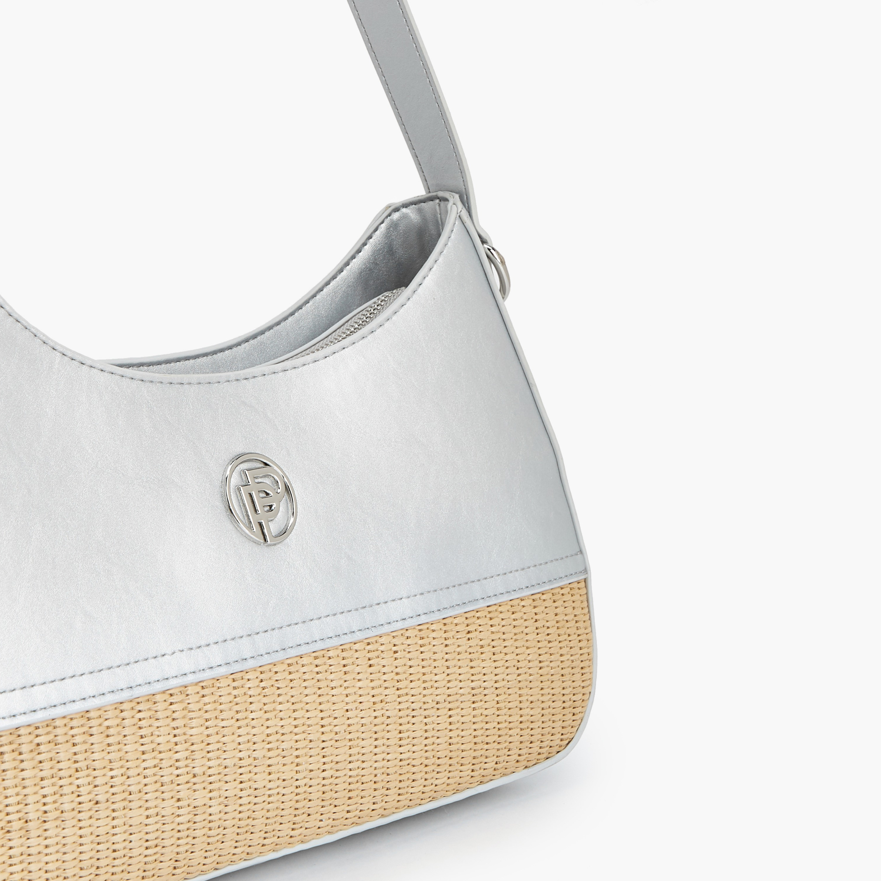 Peppermint Textured Shoulder Bag with Zip Closure-women-bagsandwallets-handbags-image-4