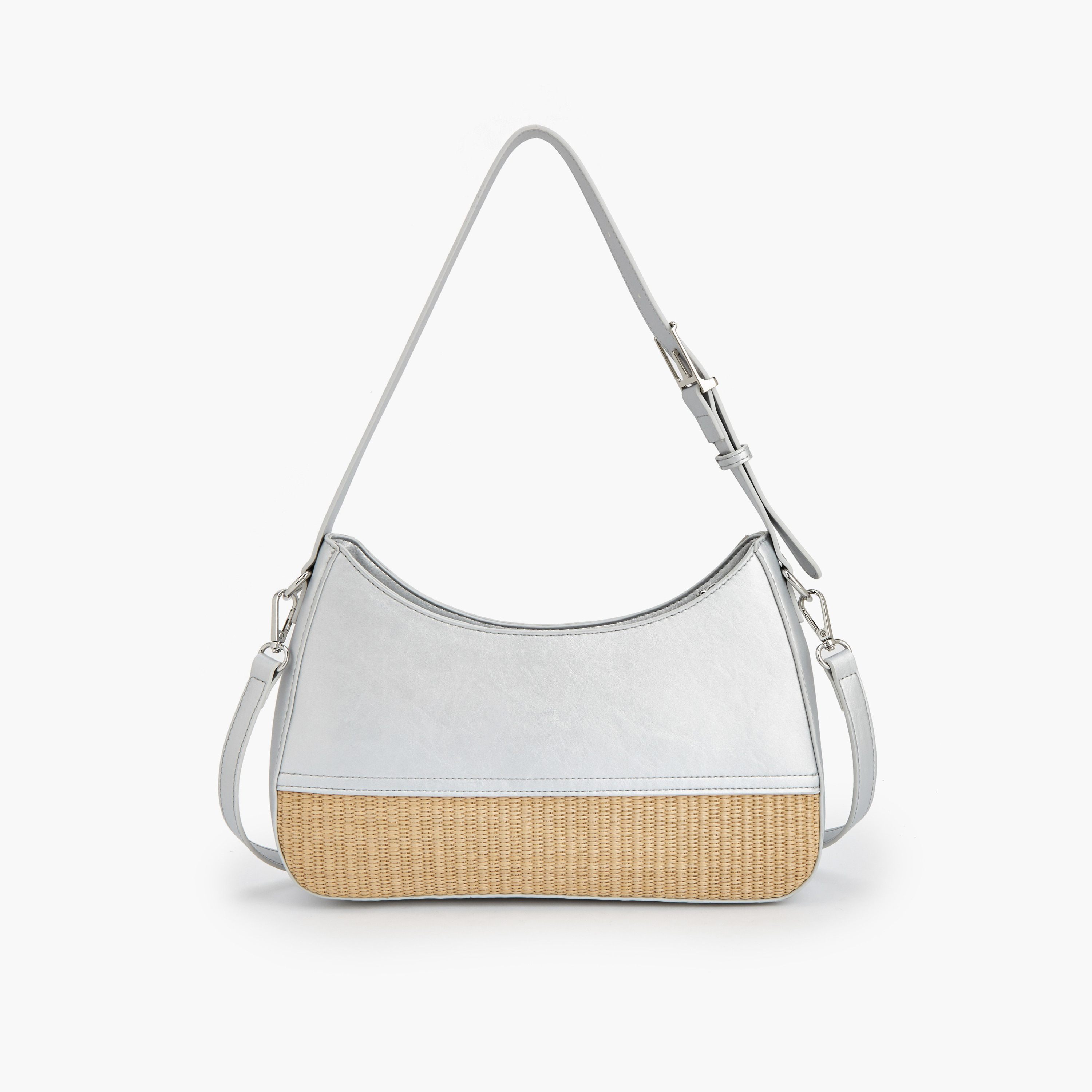 Peppermint Textured Shoulder Bag with Zip Closure-women-bagsandwallets-handbags-image-5