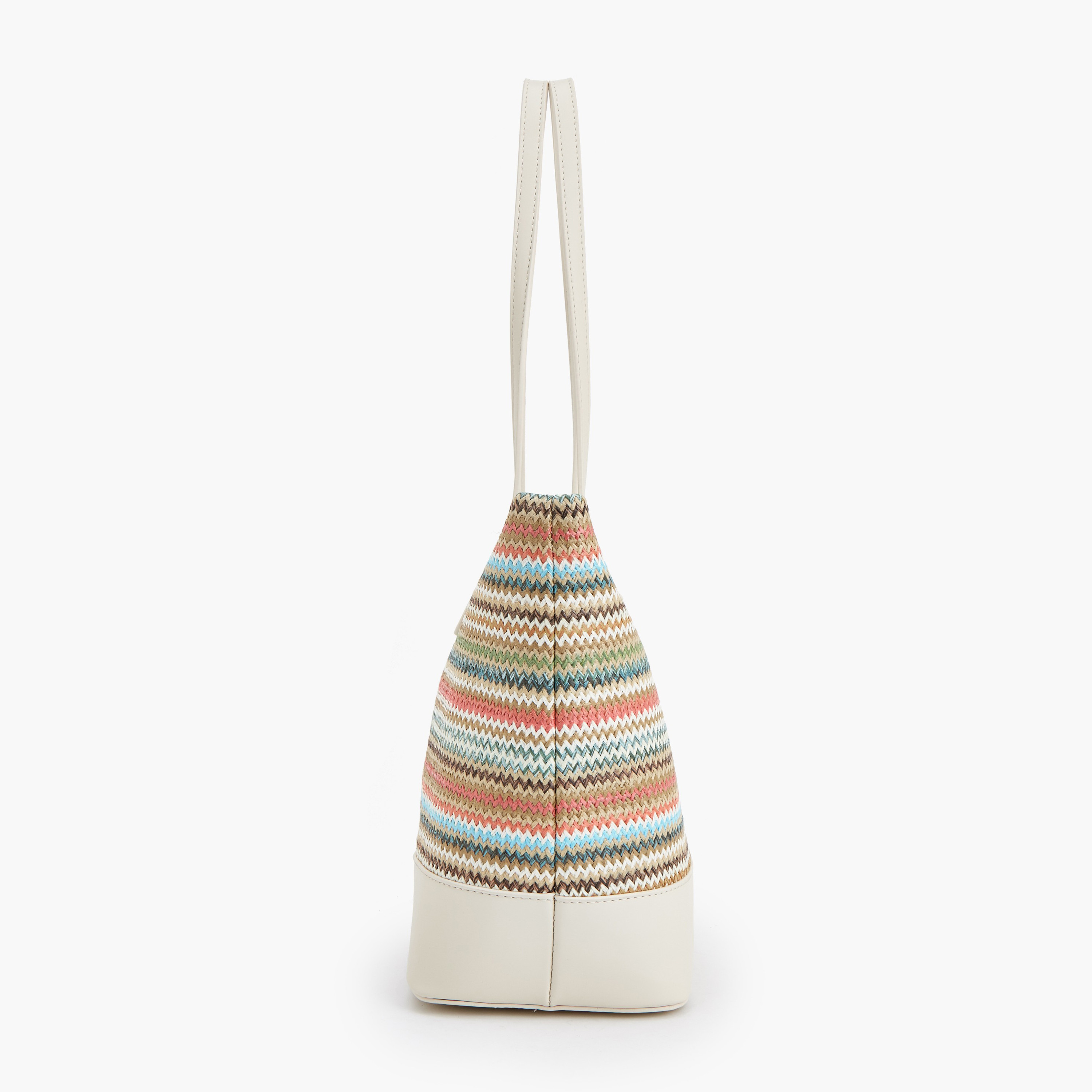 Peppermint Textured Tote Bag with Zip Closure-women-bagsandwallets-handbags-image-5