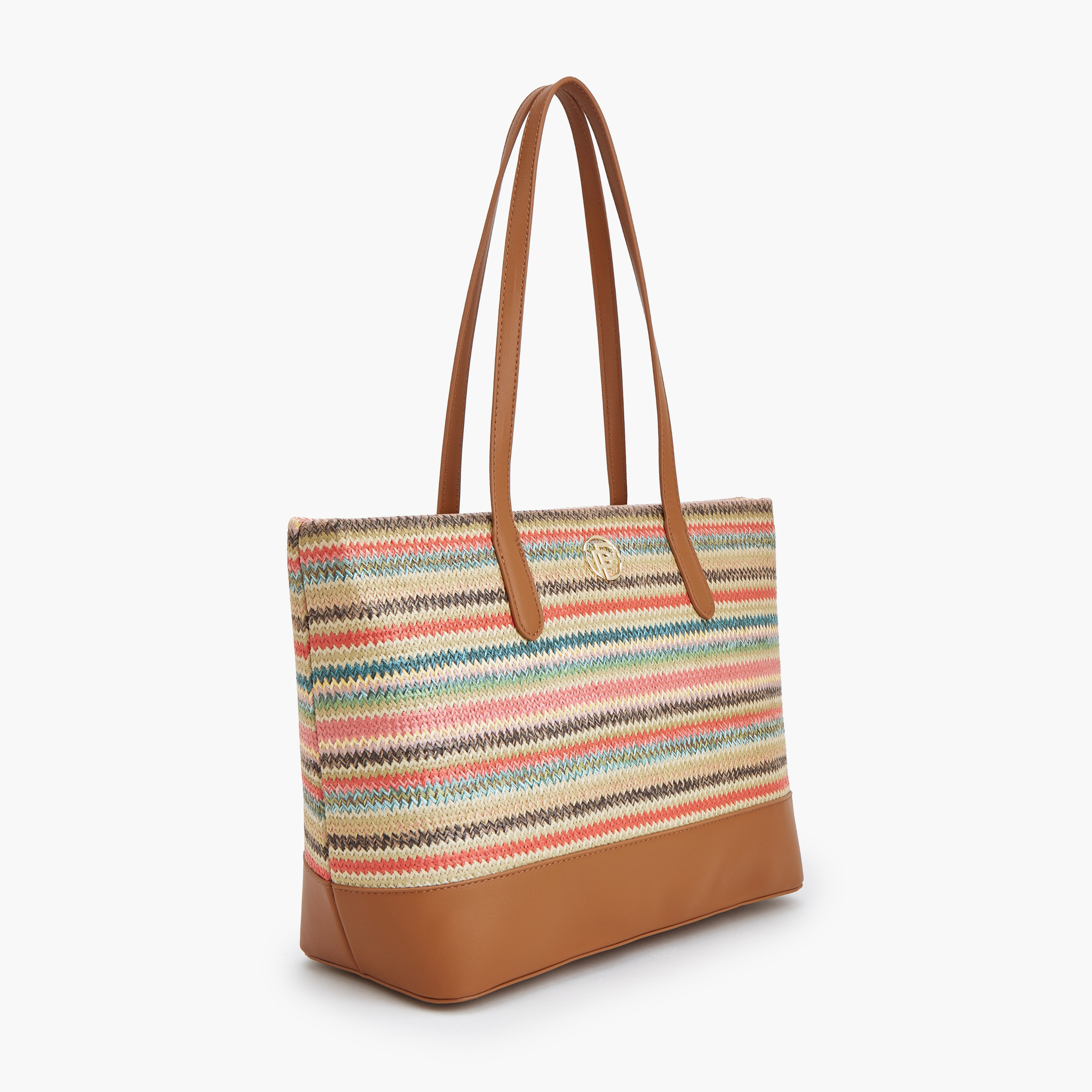 Peppermint Striped Tote Bag with Zip Closure-women-bagsandwallets-handbags-image-2