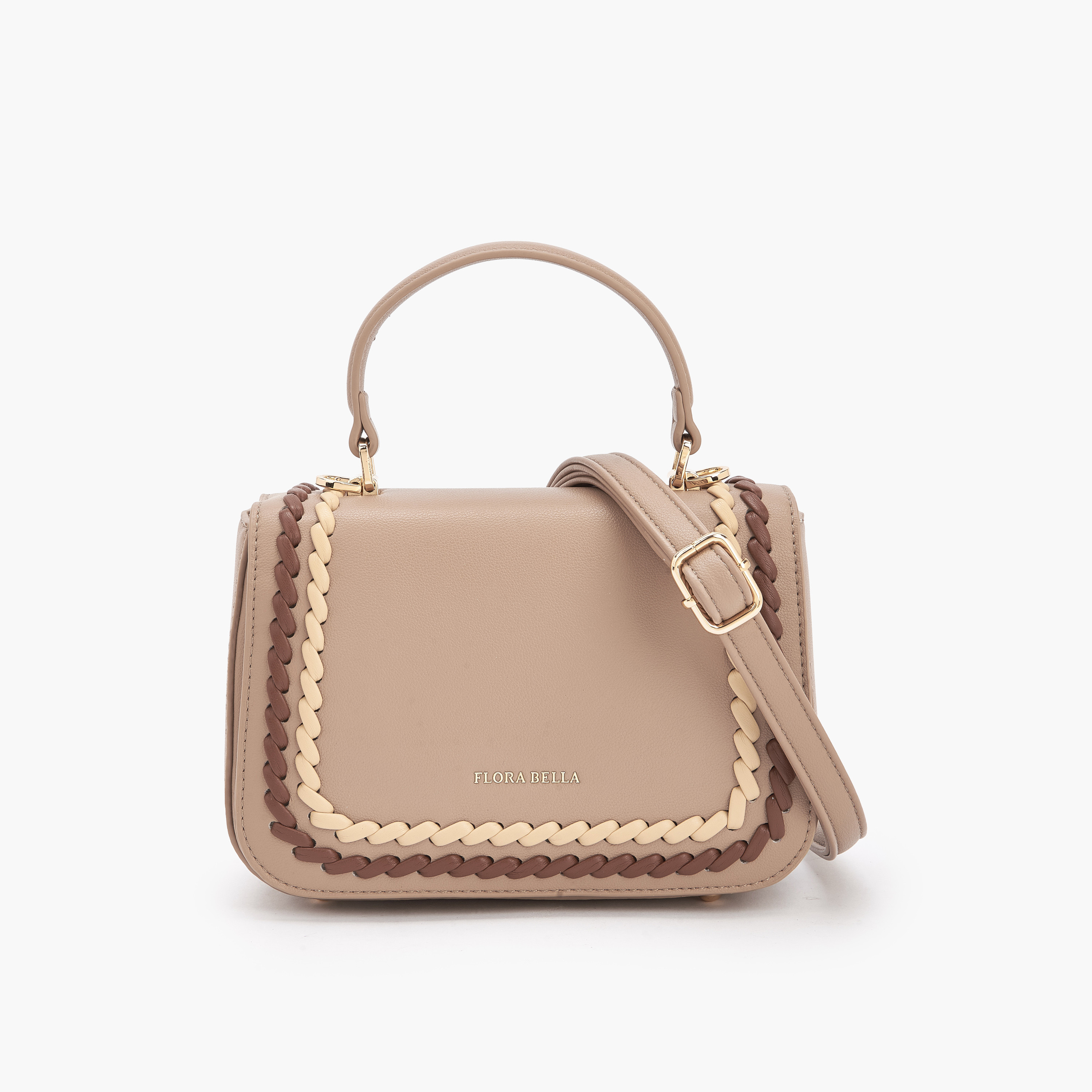 شنطة سلينج مضفّرة مع حزام قابل للفصل من فلورا بيلا-women-bagsandwallets-handbags-image-1