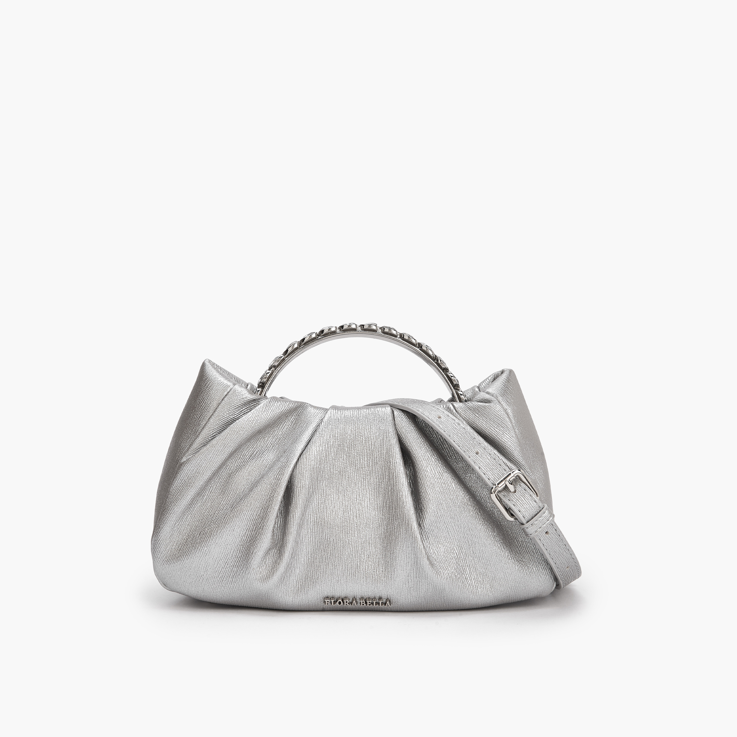 Flora Bella Ruched Crossbody Bag with Stone Embellished Handle-women-bagsandwallets-handbags-image-1