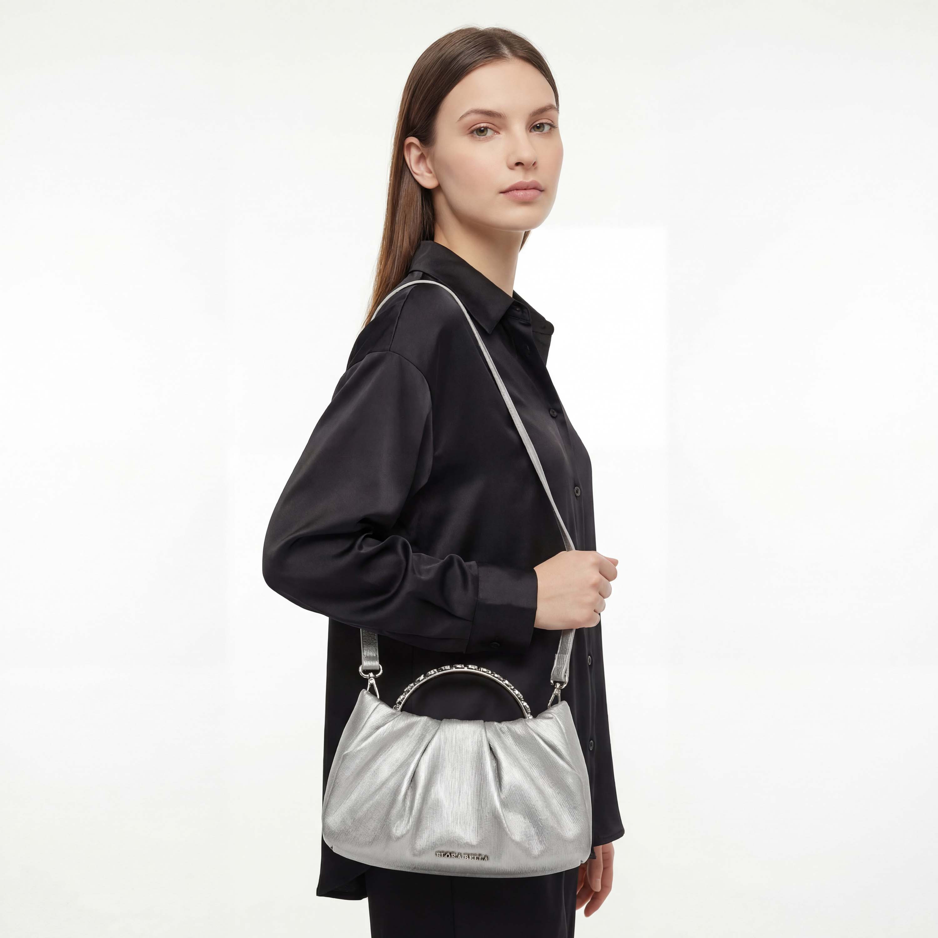 Flora Bella Ruched Crossbody Bag with Stone Embellished Handle-women-bagsandwallets-handbags-image-2