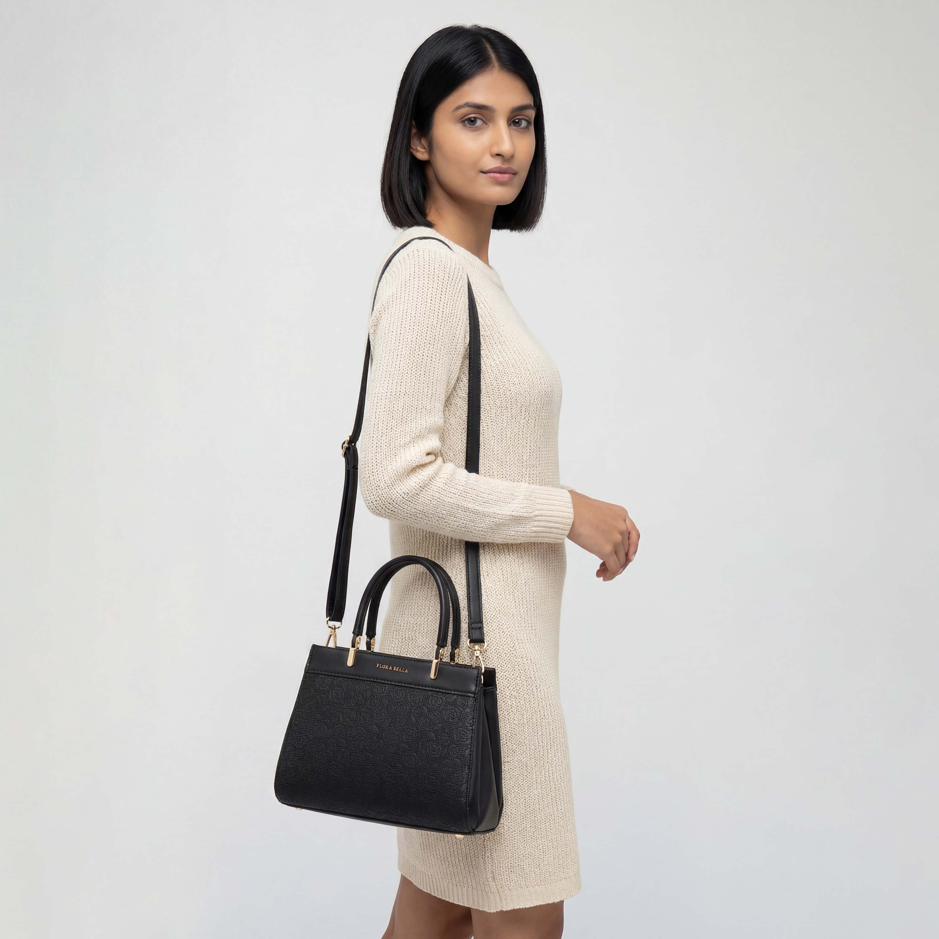 Flora Bella Logo Embossed Tote Bag with Detachable Strap-women-bagsandwallets-handbags-image-2