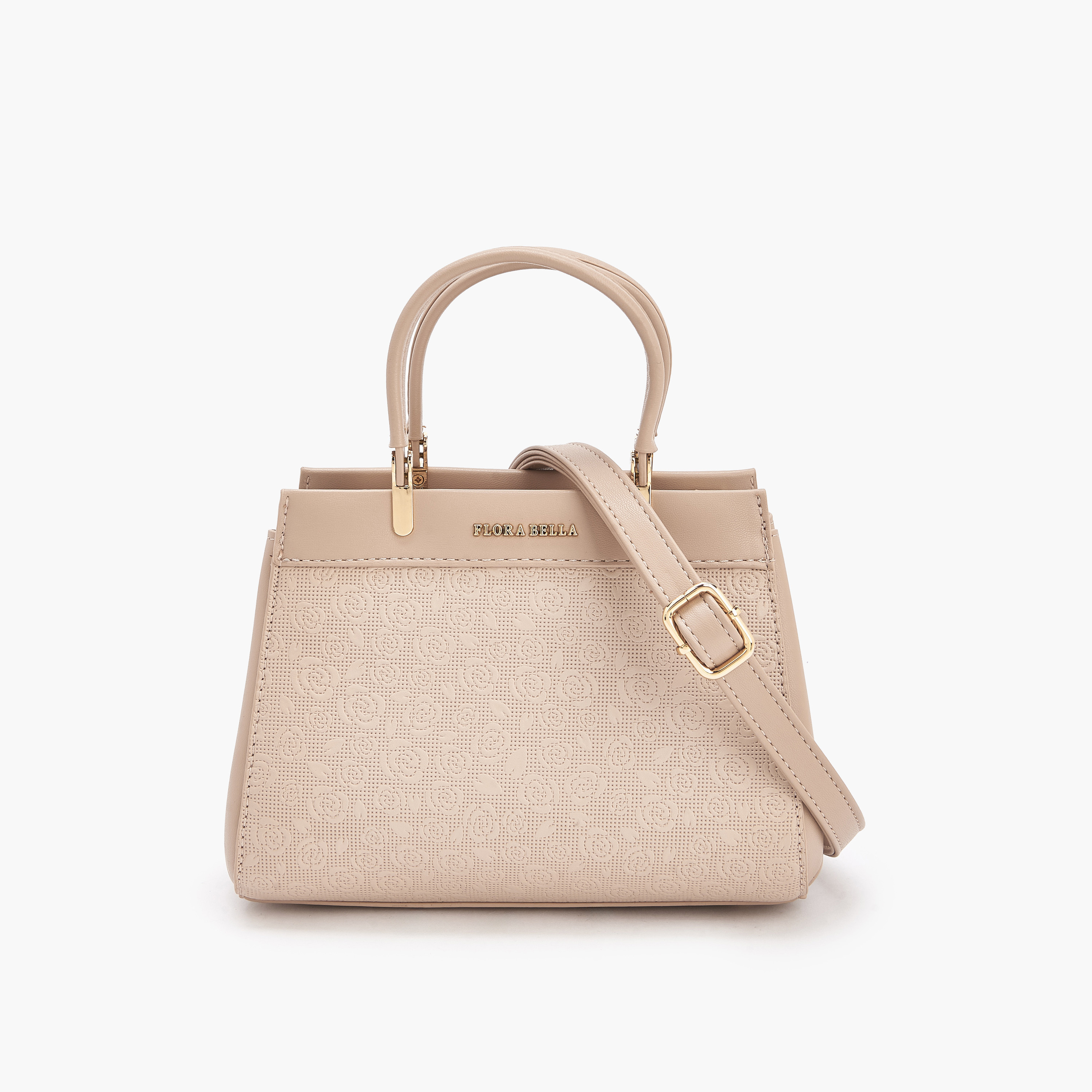 شنطة توتي بنقوش شعار وحزام قابل للفصل من فلورا بيلا-women-bagsandwallets-handbags-image-1