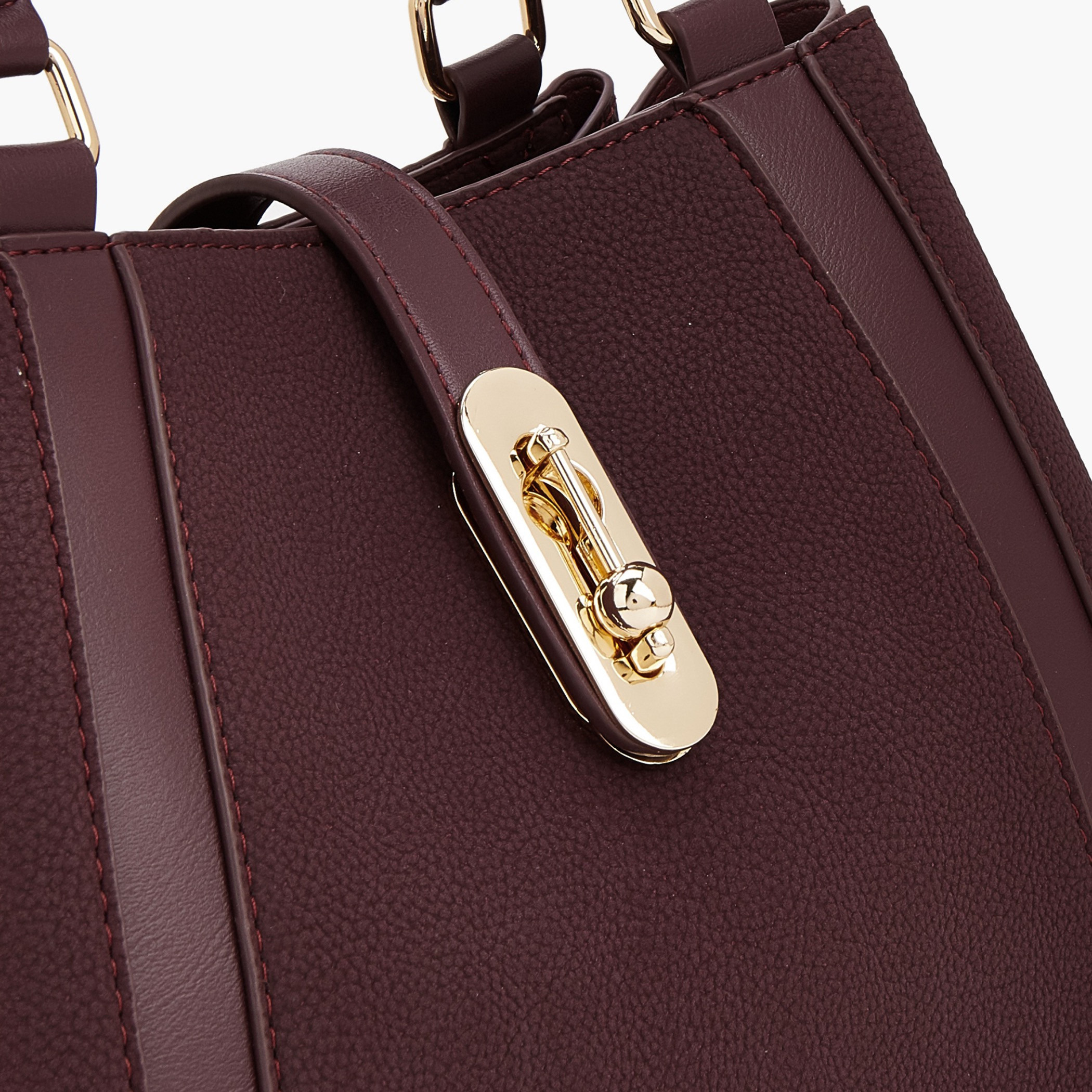 Flora Bella by Shoexpress Solid Tote Bag with Adjustable Strap-women-bagsandwallets-handbags-image-3