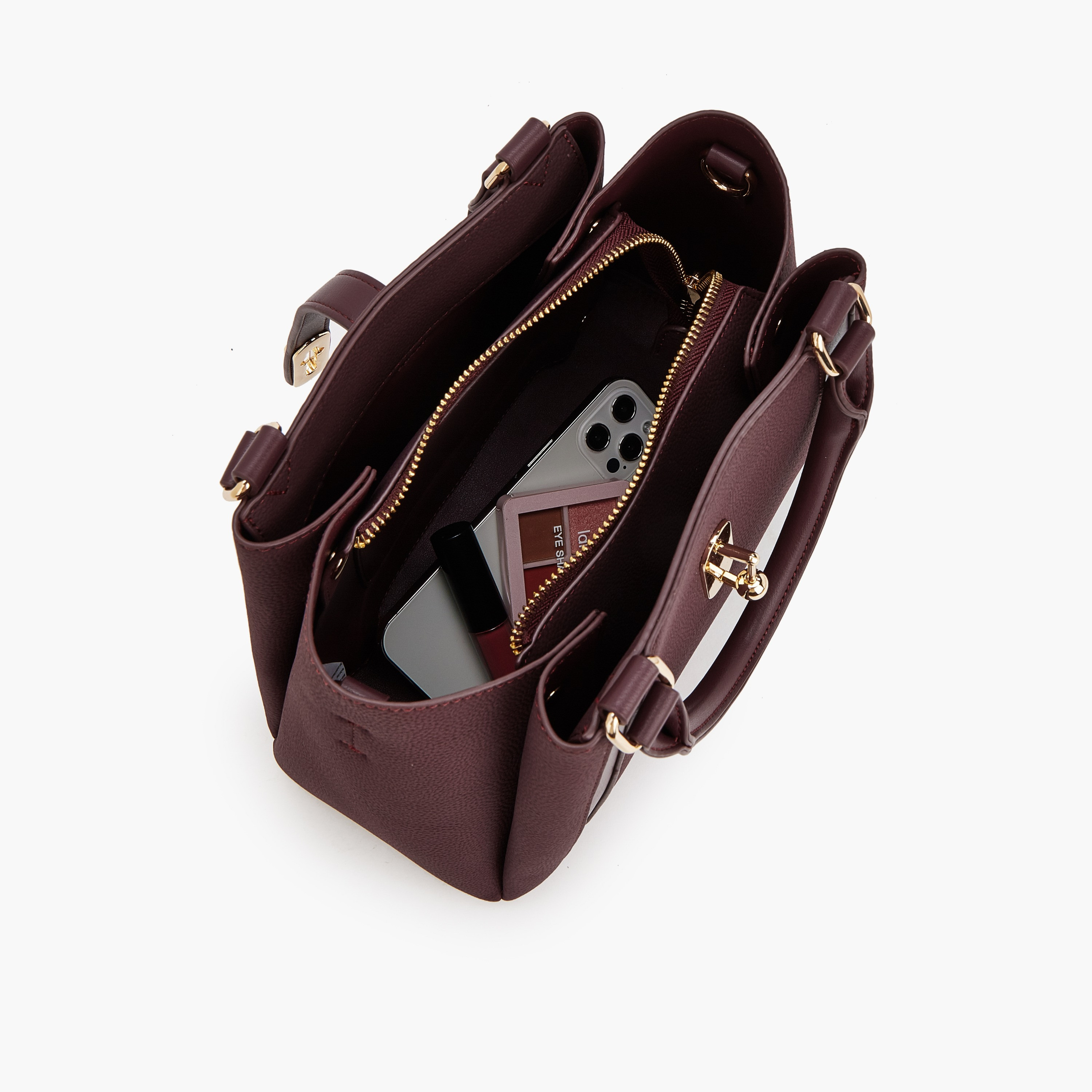 Flora Bella by Shoexpress Solid Tote Bag with Adjustable Strap-women-bagsandwallets-handbags-image-7