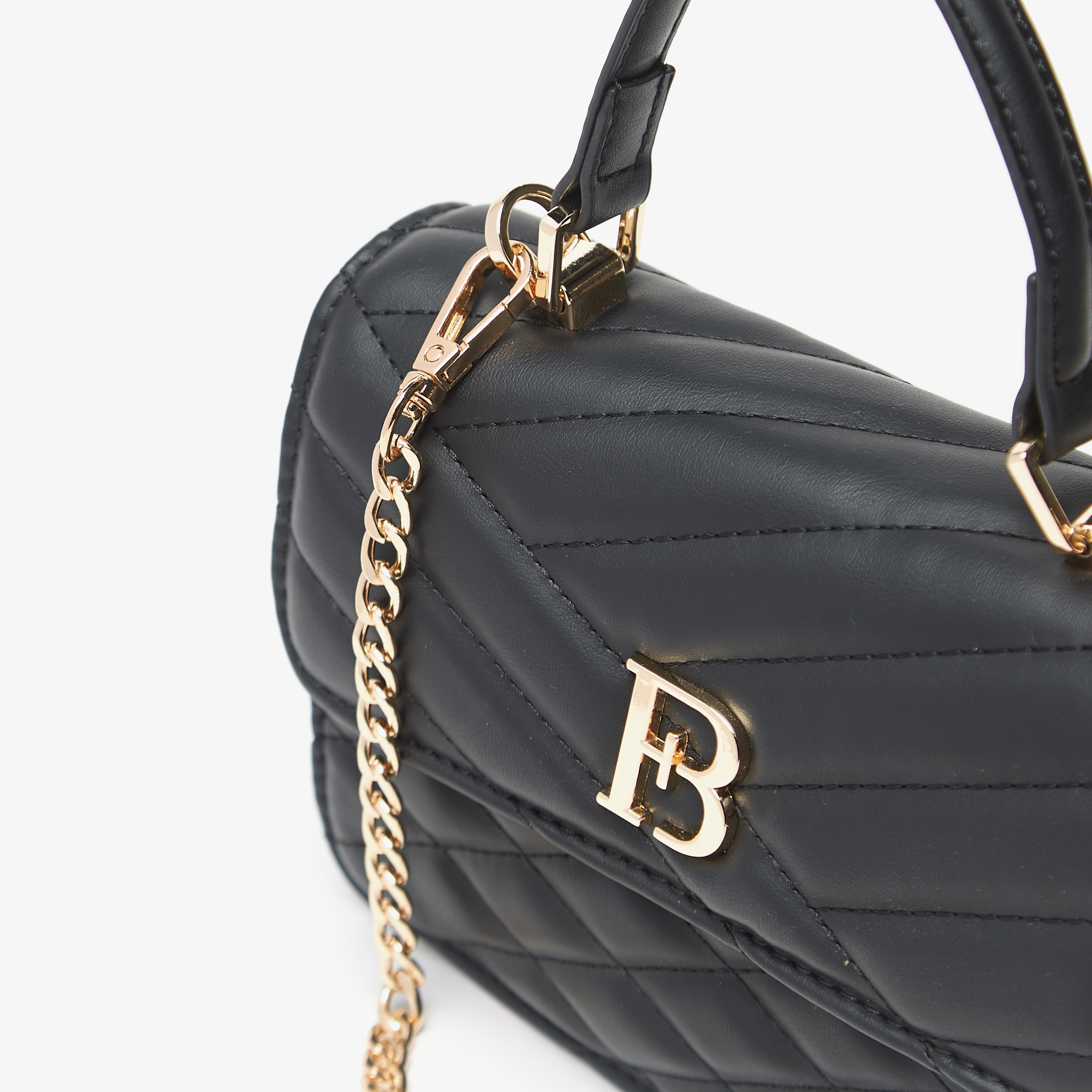 Flora Bella Quilted Satchel Bag with Grab Handle and Chain Strap-women-bagsandwallets-handbags-image-3