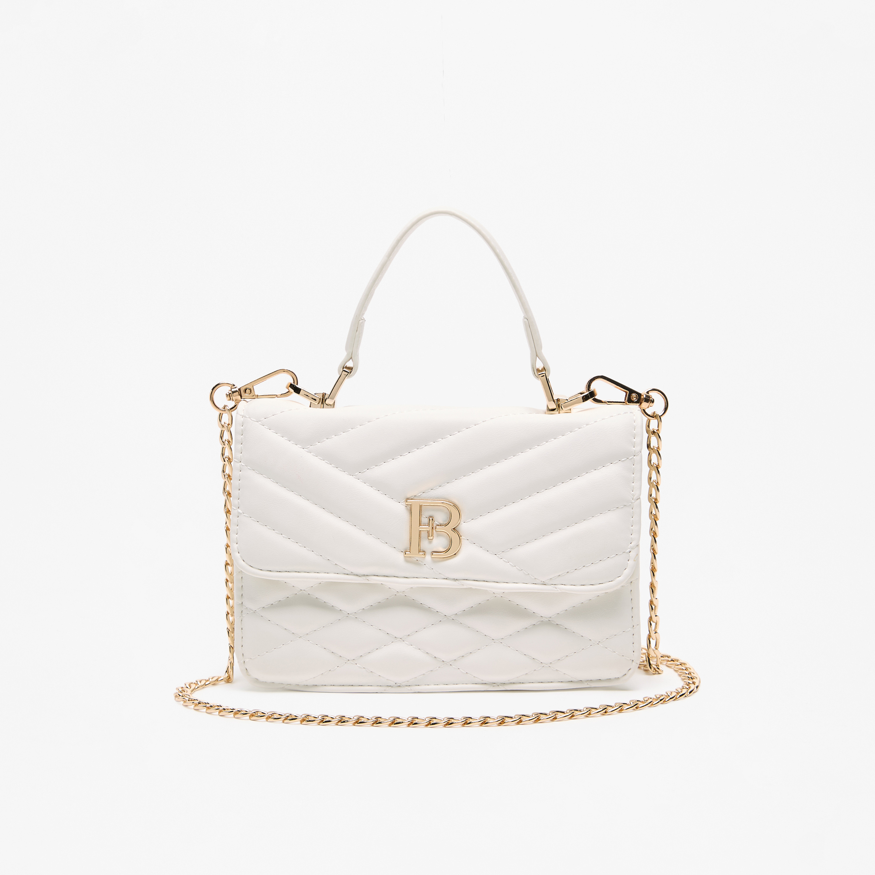 Flora Bella Quilted Satchel Bag with Grab Handle and Chain Strap-women-bagsandwallets-handbags-image-1