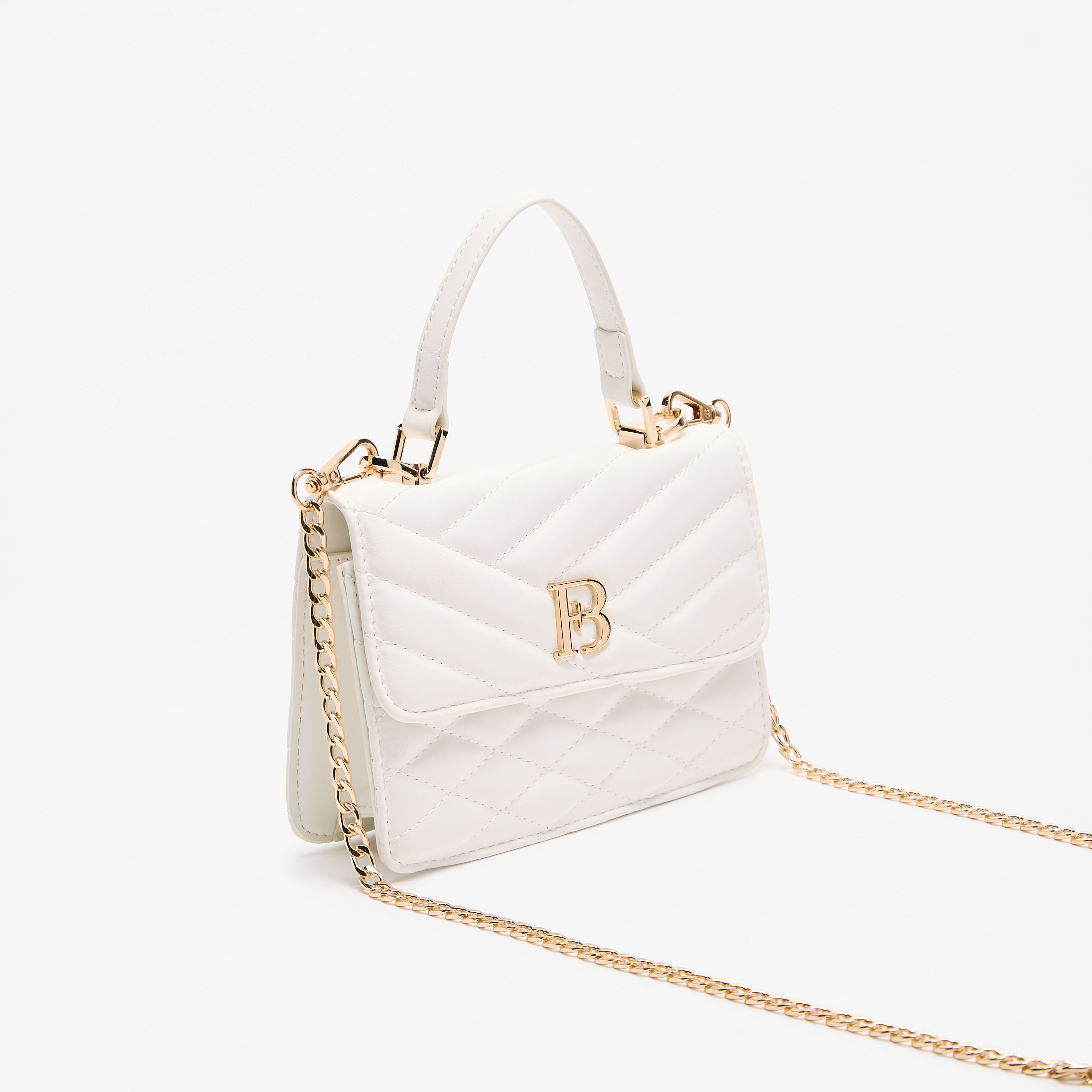 Flora Bella Quilted Satchel Bag with Grab Handle and Chain Strap-women-bagsandwallets-handbags-image-2