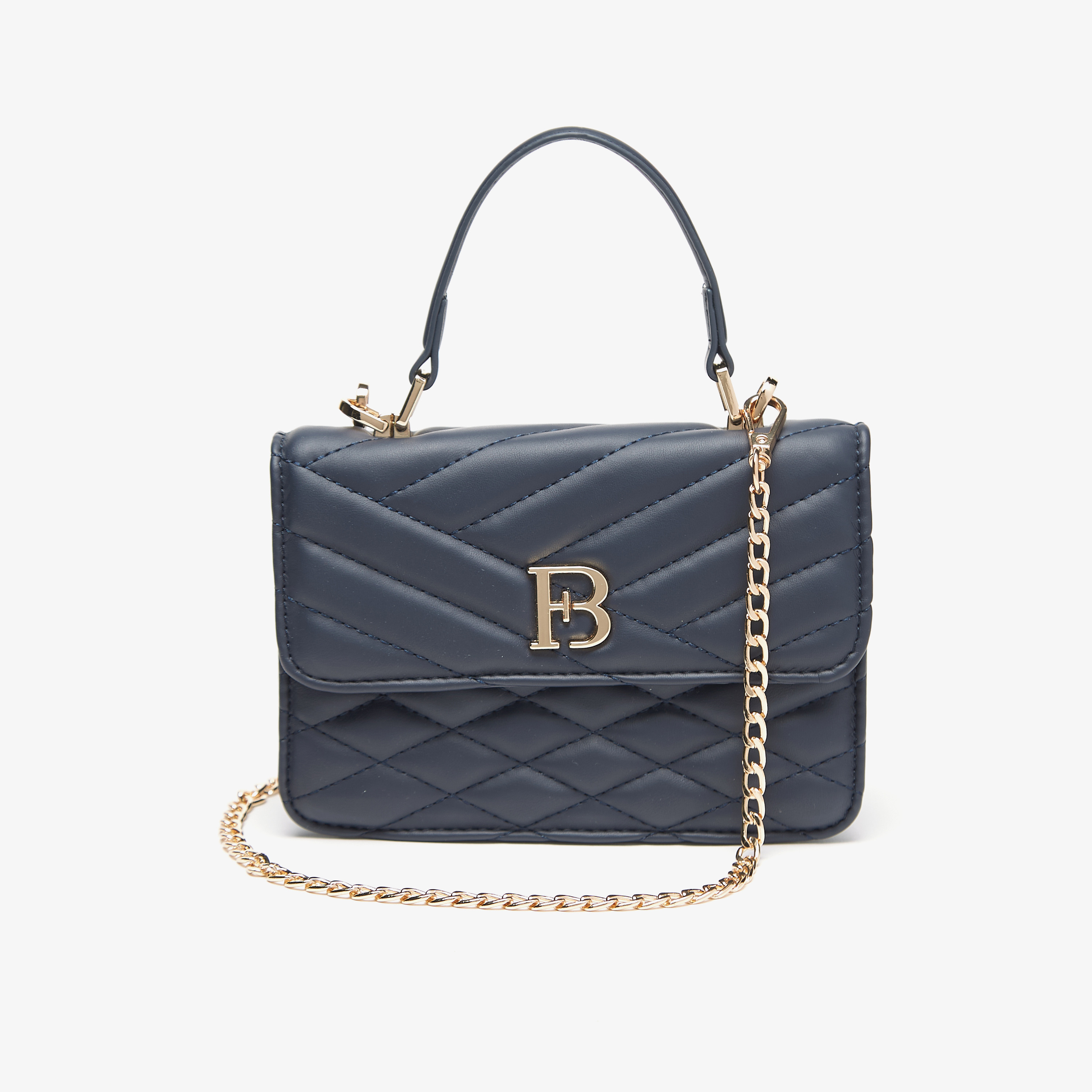 Flora Bella Quilted Satchel Bag with Grab Handle and Chain Strap-women-bagsandwallets-handbags-image-6