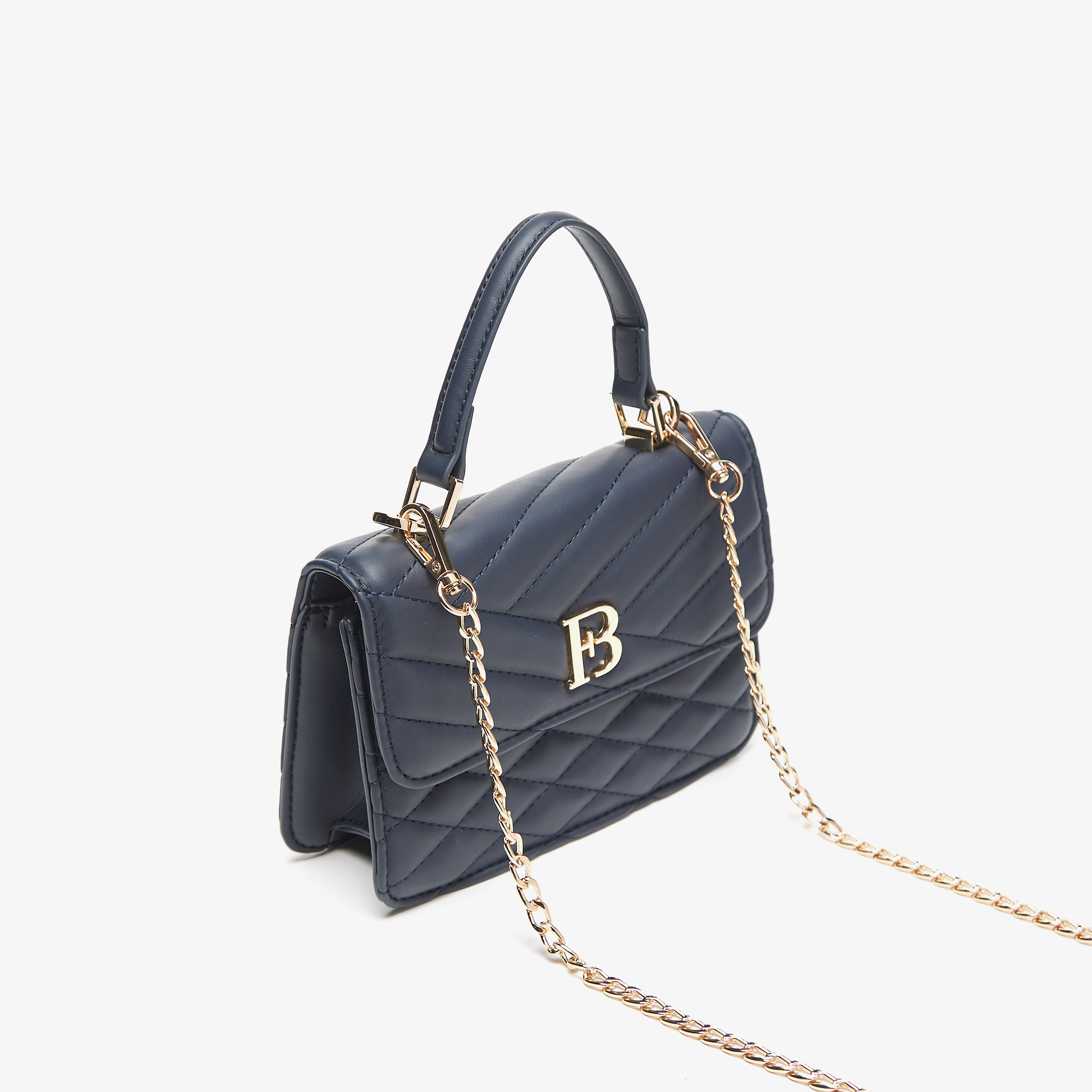 Flora Bella Quilted Satchel Bag with Grab Handle and Chain Strap-women-bagsandwallets-handbags-image-7