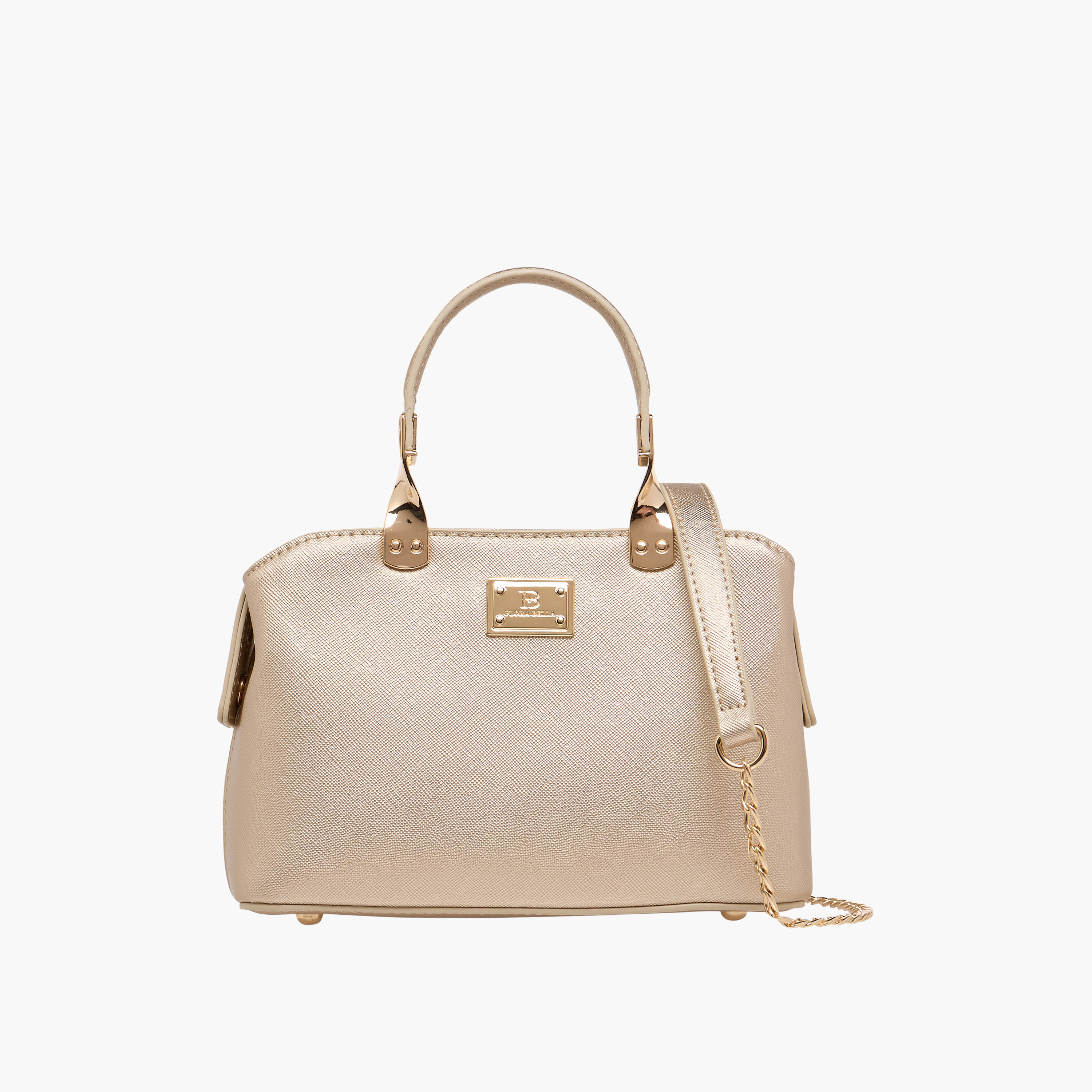 Flora Bella Textured Tote Bag with Detachable Chain Strap and Zip Closure-women-bagsandwallets-handbags-image-1