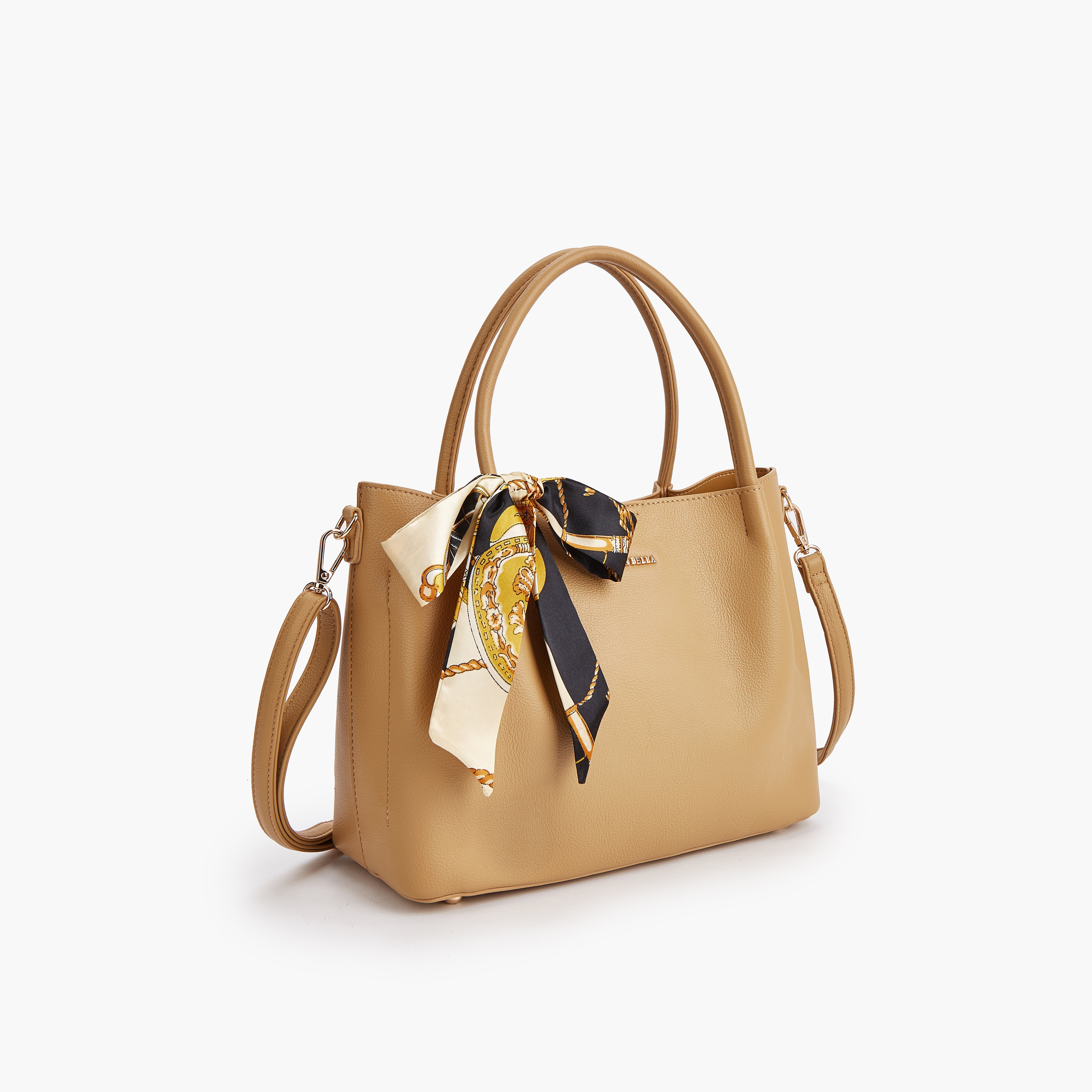 شنطة توت بحزام قابل للفصل وسحاب إغلاق وزينة وشاح من فلورا بيلا-women-bagsandwallets-handbags-image-5