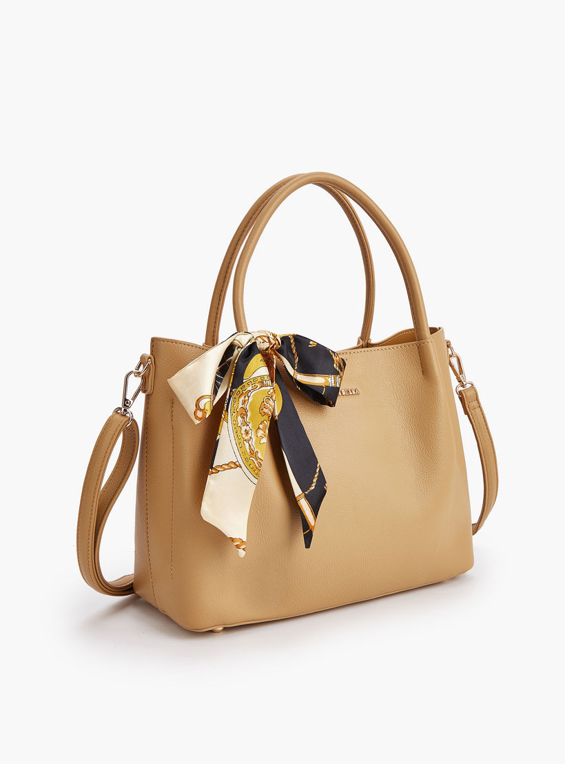 شنطة توت بحزام قابل للفصل وسحاب إغلاق وزينة وشاح من فلورا بيلا-women-bagsandwallets-handbags-image-5