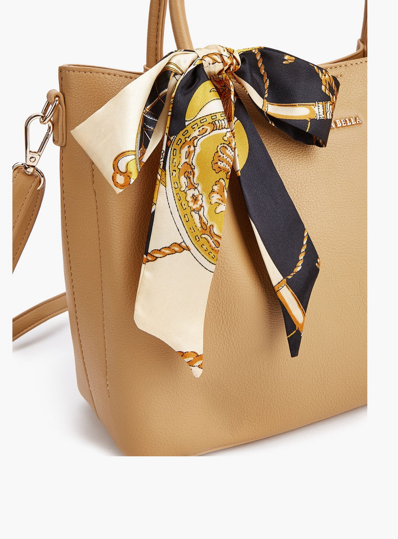 شنطة توت بحزام قابل للفصل وسحاب إغلاق وزينة وشاح من فلورا بيلا-women-bagsandwallets-handbags-image-6