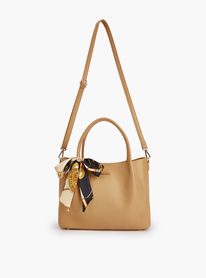 شنطة توت بحزام قابل للفصل وسحاب إغلاق وزينة وشاح من فلورا بيلا-women-bagsandwallets-handbags-image-4