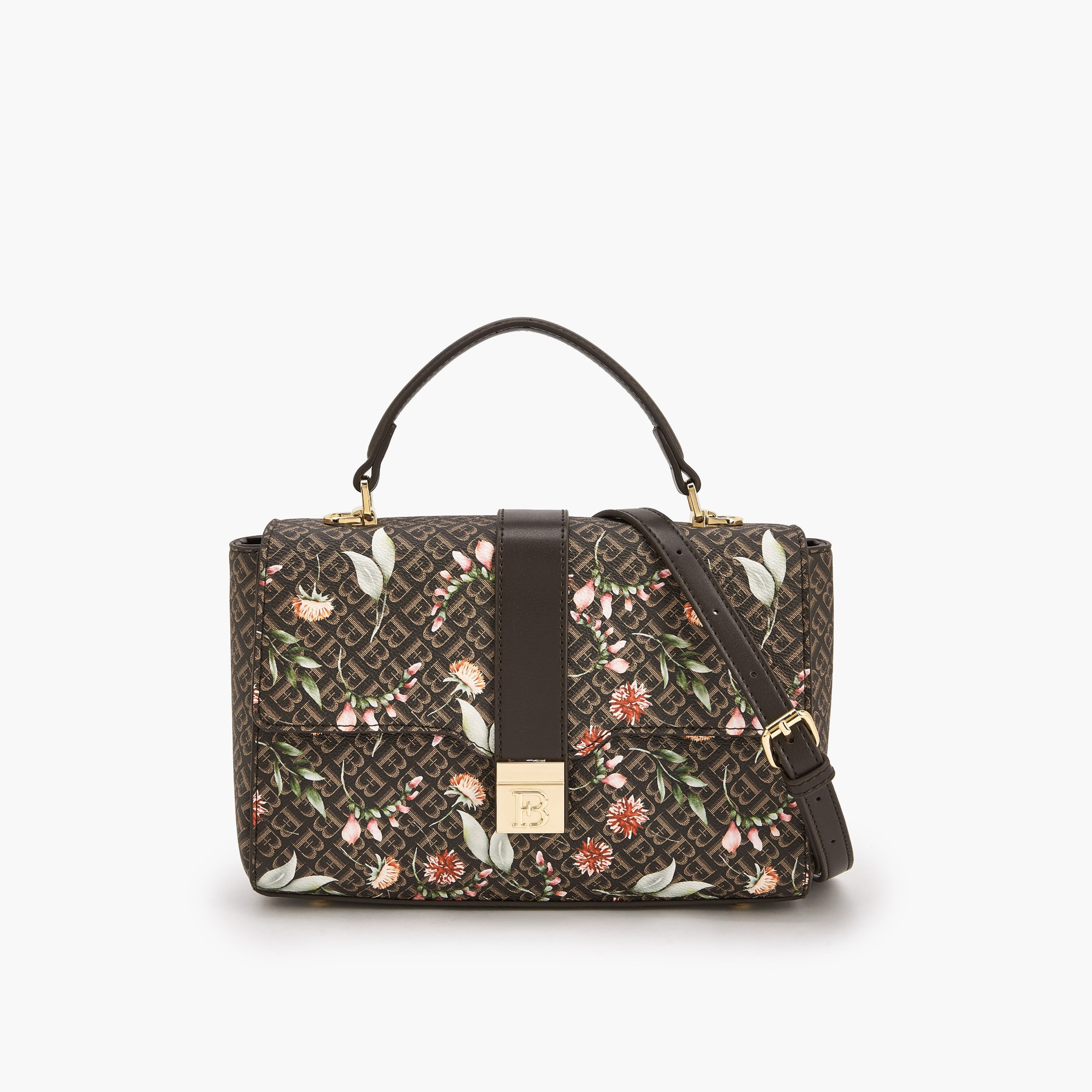 Flora Bella Floral Monogram Print Satchel Bag-women-bagsandwallets-handbags-image-1