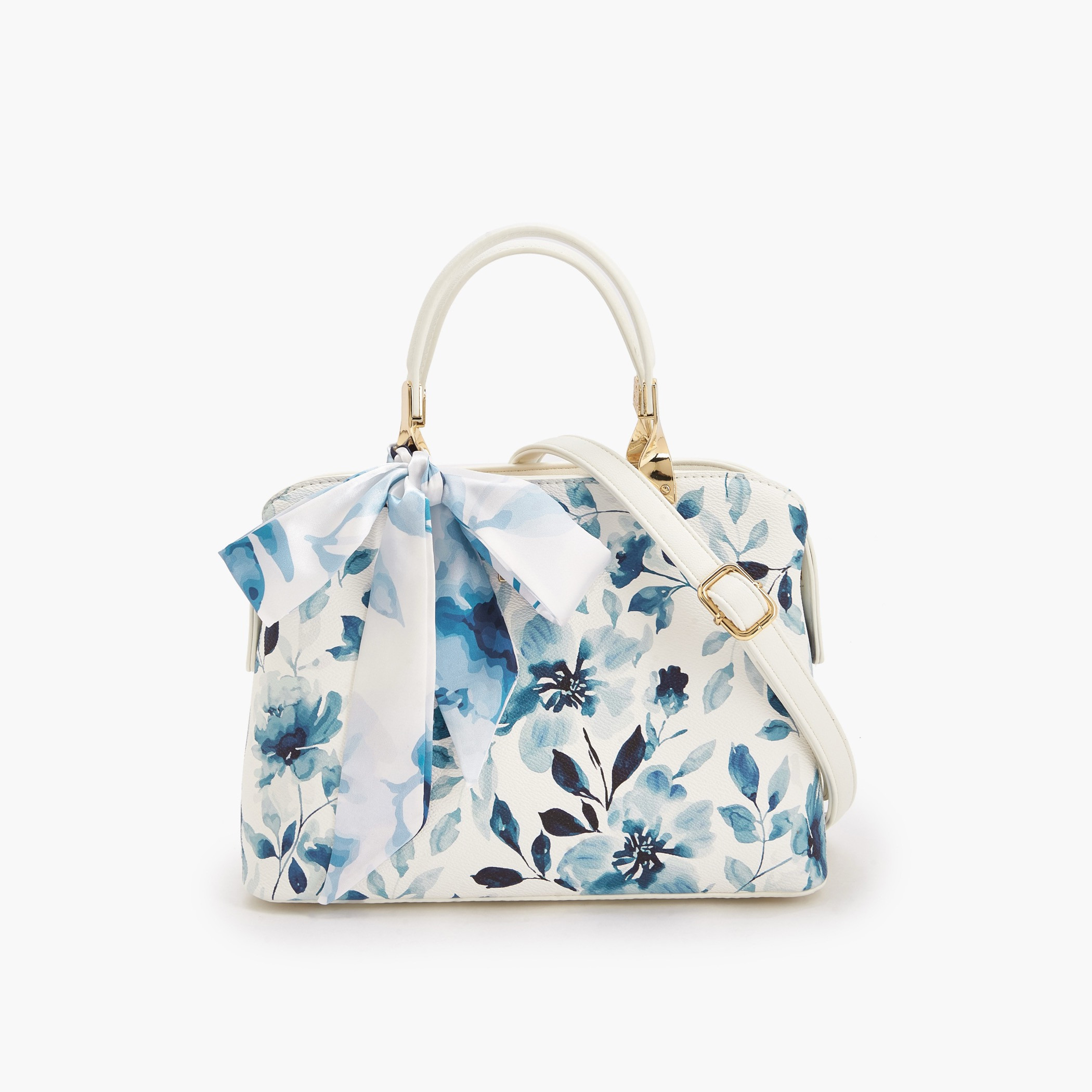 شنطة ساتشيل بطبعات زهرية ووشاح من فلورا بيلا-women-bagsandwallets-handbags-image-1