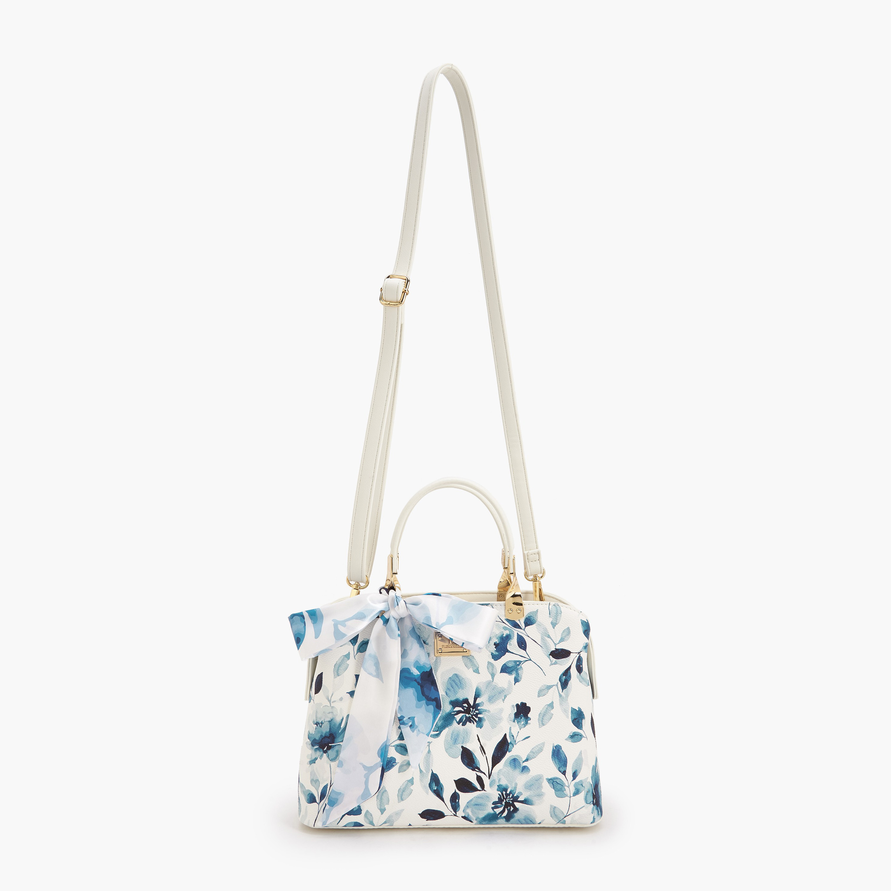 شنطة ساتشيل بطبعات زهرية ووشاح من فلورا بيلا-women-bagsandwallets-handbags-image-3