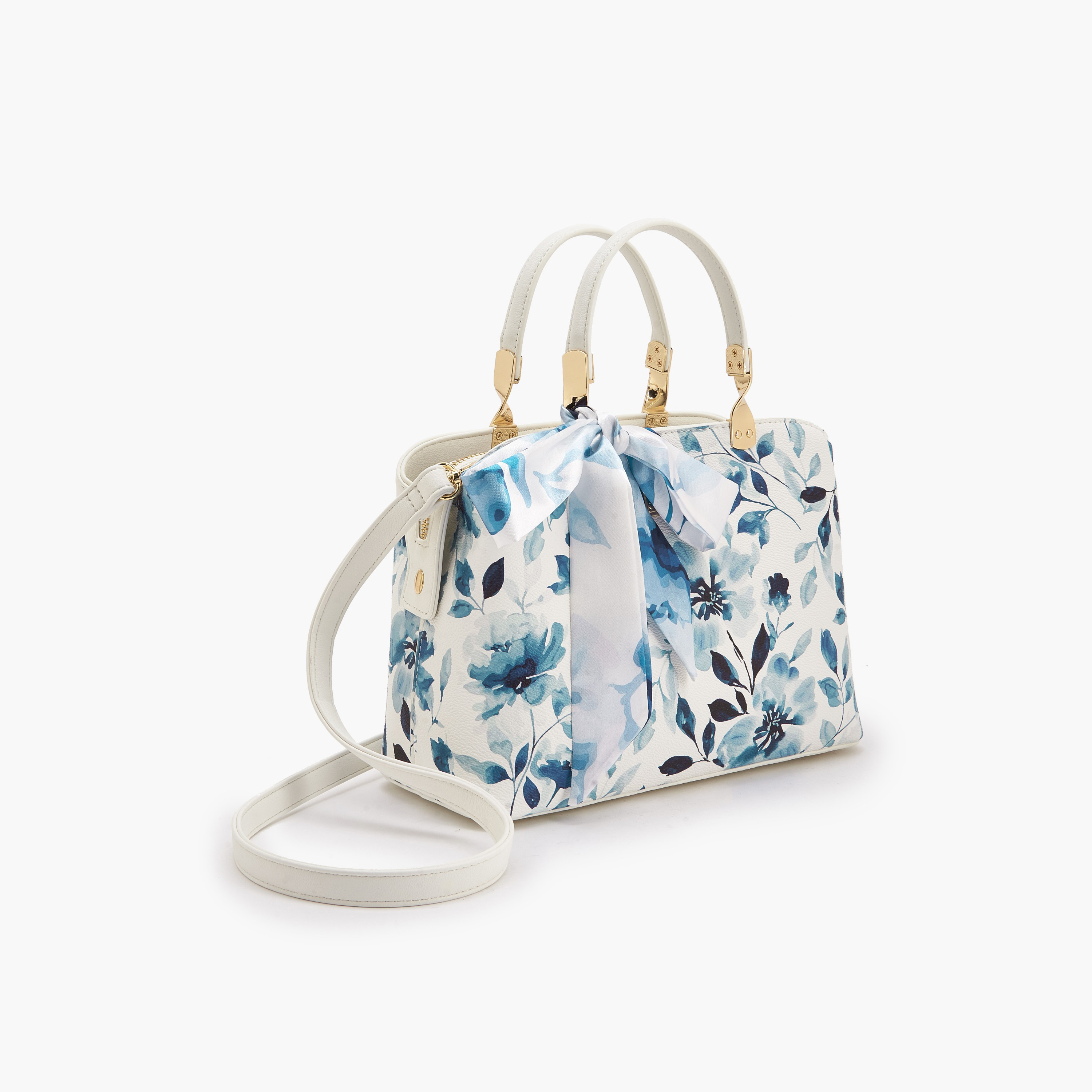 شنطة ساتشيل بطبعات زهرية ووشاح من فلورا بيلا-women-bagsandwallets-handbags-image-4