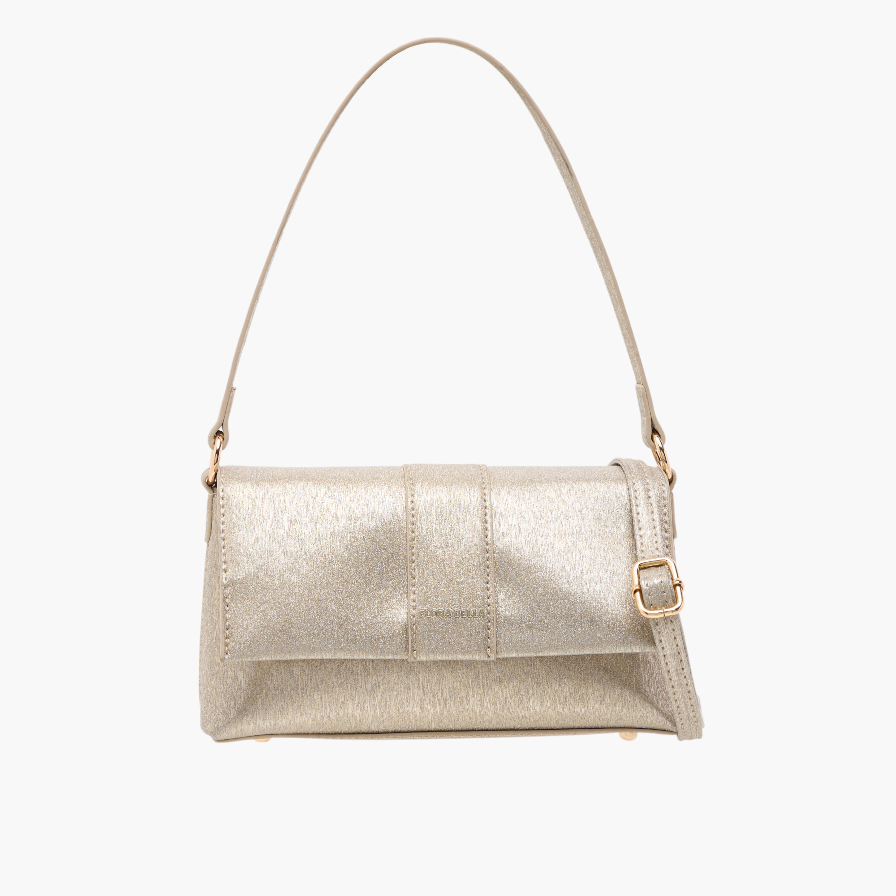 Flora Bella Textured Shoulder Bag with Magnetic Button Closure-women-bagsandwallets-handbags-image-1