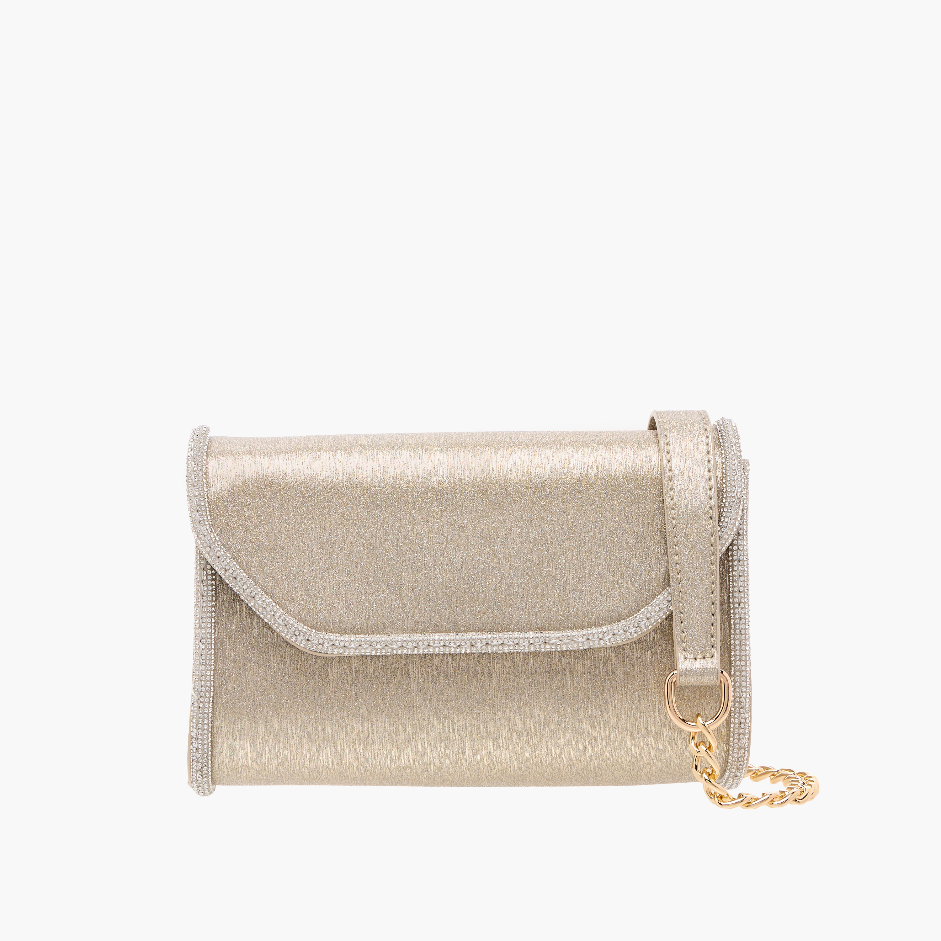 Flora Bella Embellished Crossbody Bag with Detachable Chain Strap and Flap Closure-women-bagsandwallets-handbags-image-1