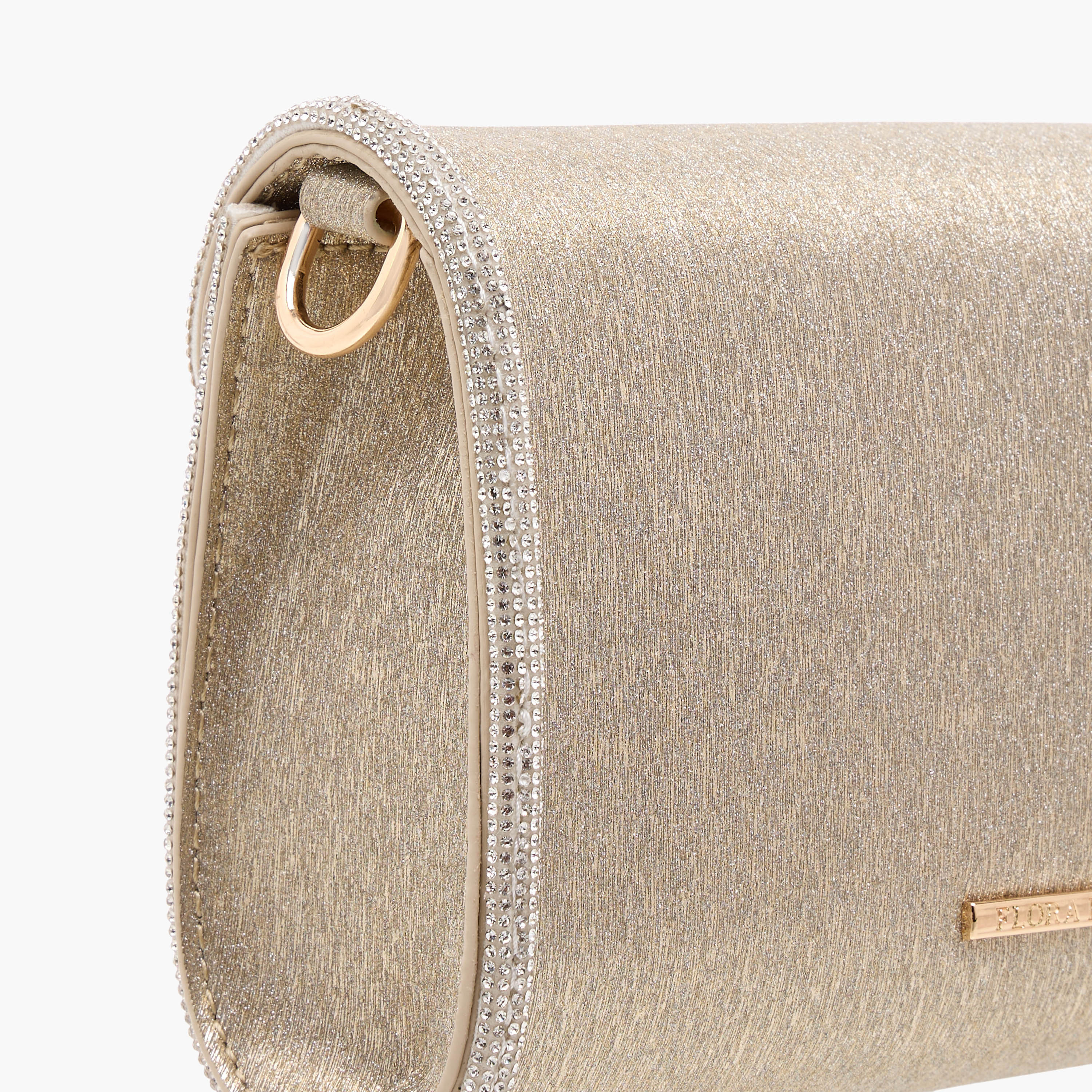 Flora Bella Embellished Crossbody Bag with Detachable Chain Strap and Flap Closure-women-bagsandwallets-handbags-image-5