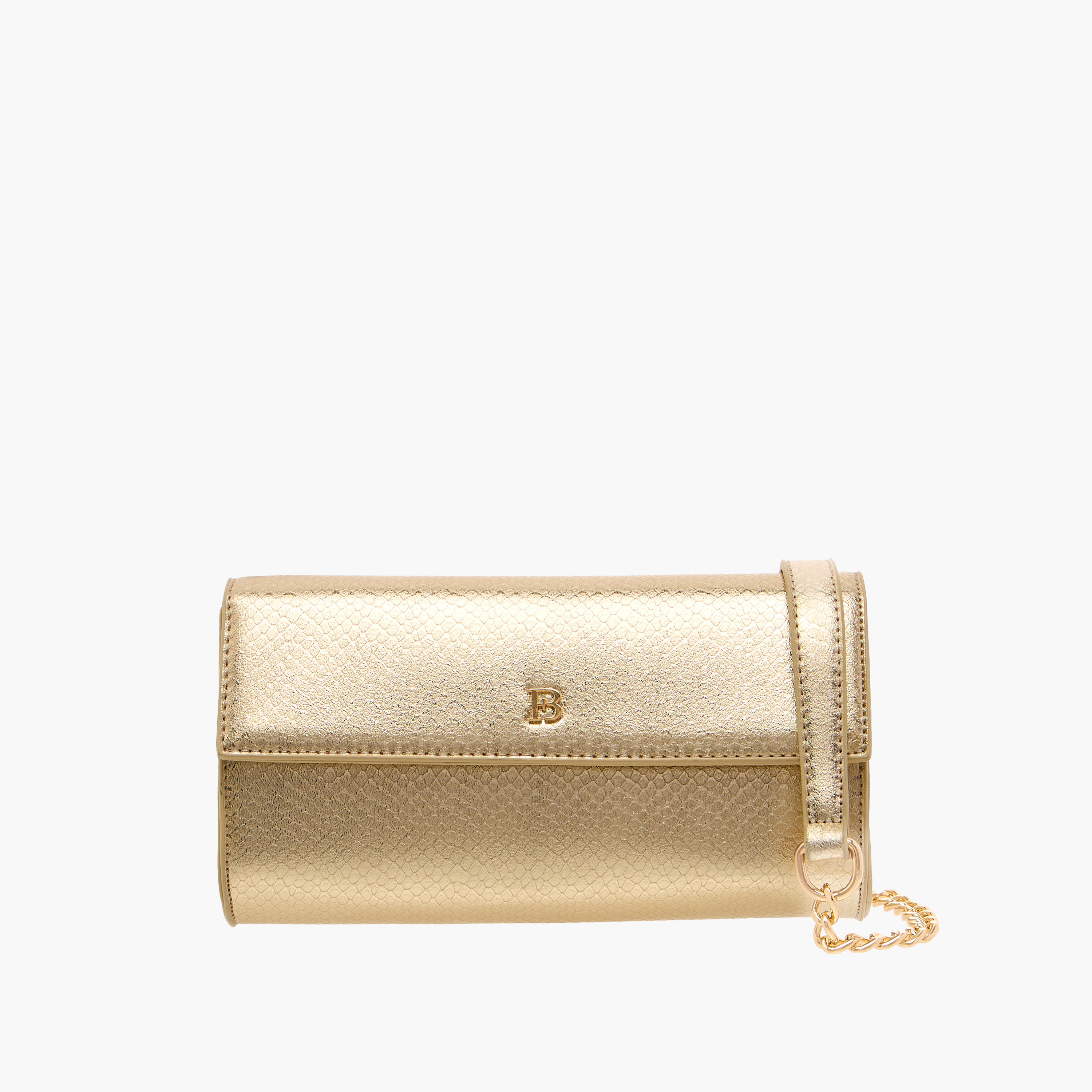 Flora Bella Textured Crossbody Bag with Detachable Chain Strap and Flap Closure-women-bagsandwallets-handbags-image-1