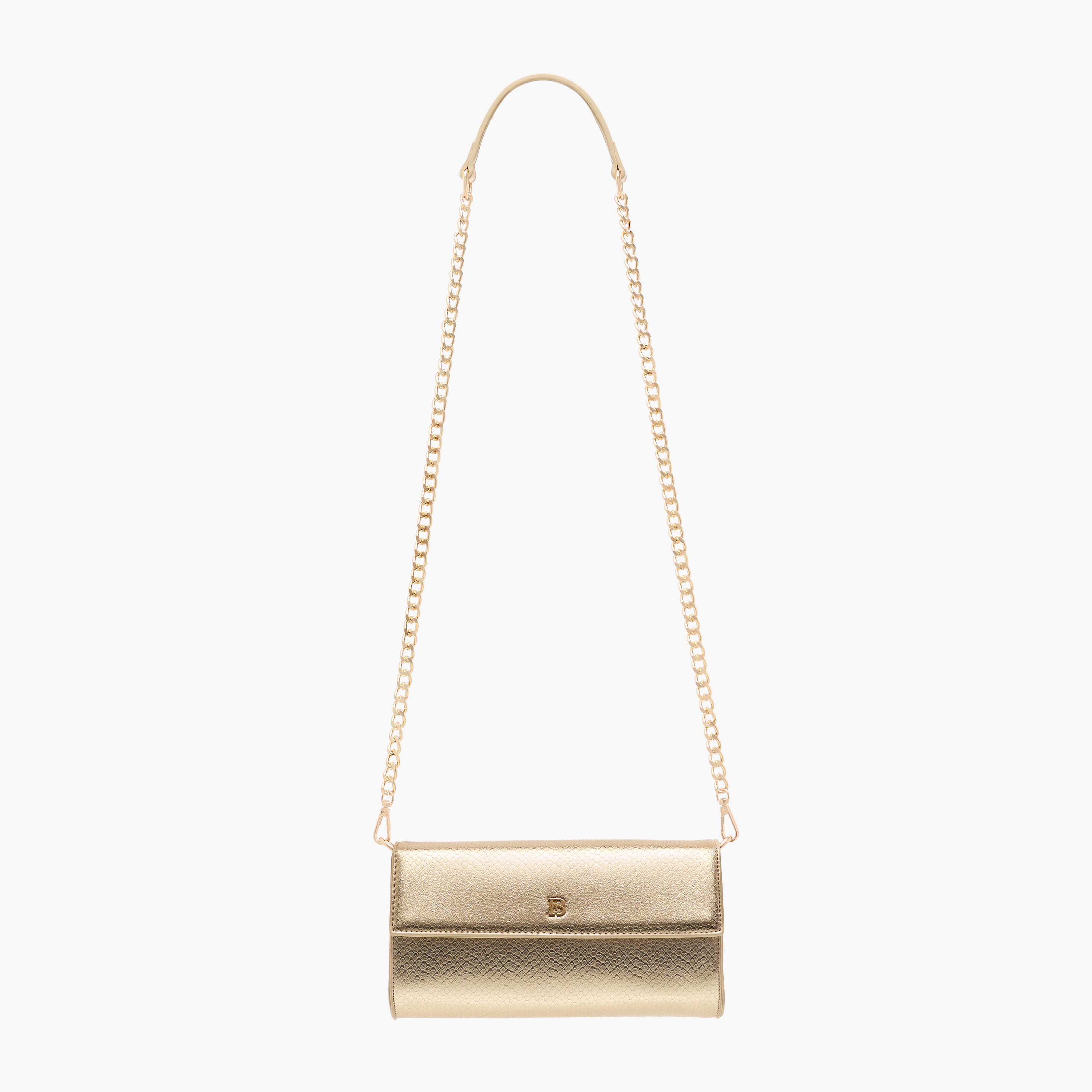 Flora Bella Textured Crossbody Bag with Detachable Chain Strap and Flap Closure-women-bagsandwallets-handbags-image-2