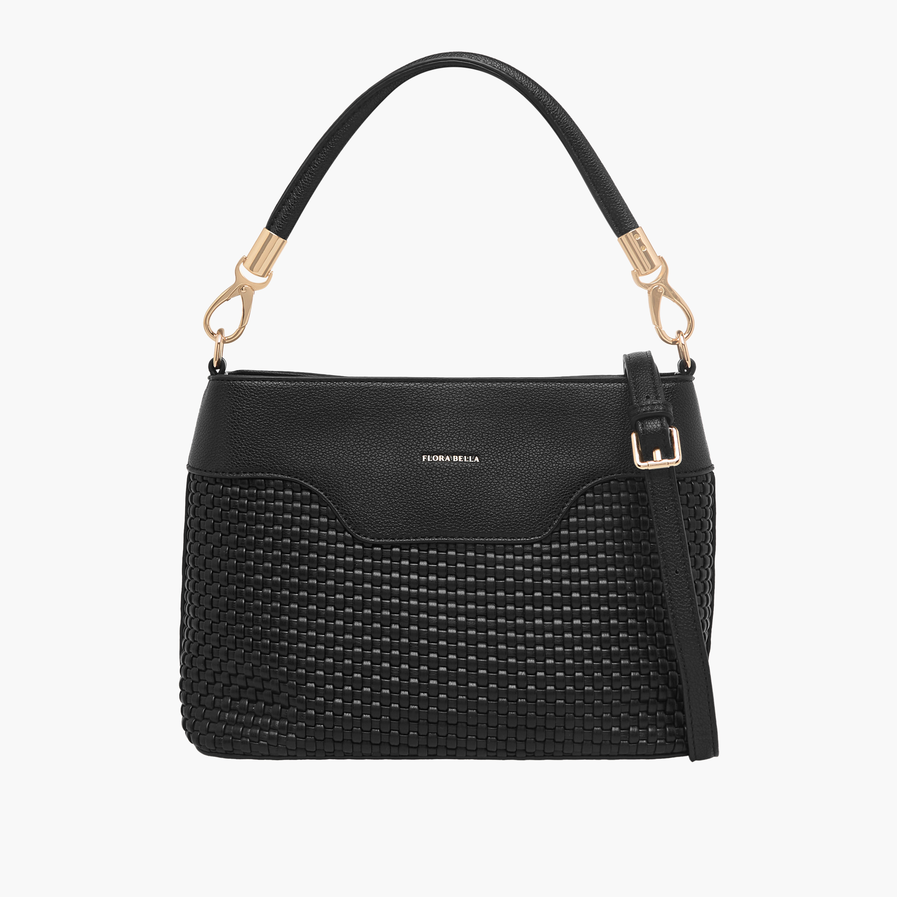 Flora Bella Textured Shoulder Bag with Zip Closure and Adjustable Strap-women-bagsandwallets-handbags-image-1