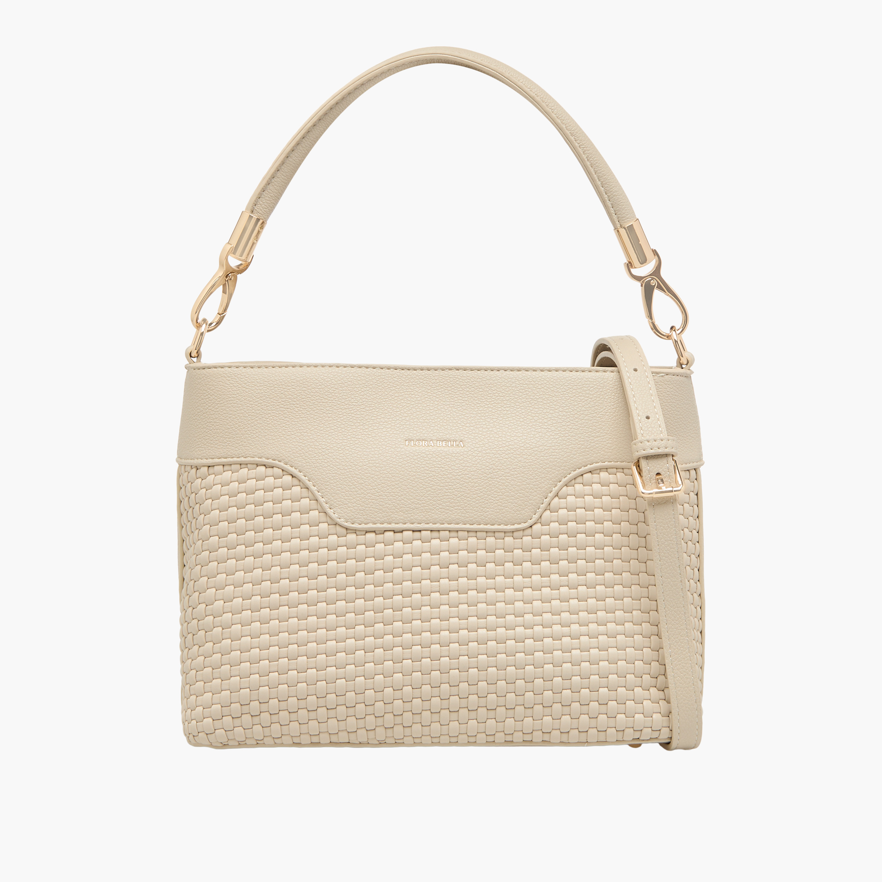 Flora Bella Textured Shoulder Bag with Zip Closure and Adjustable Strap-women-bagsandwallets-handbags-image-1