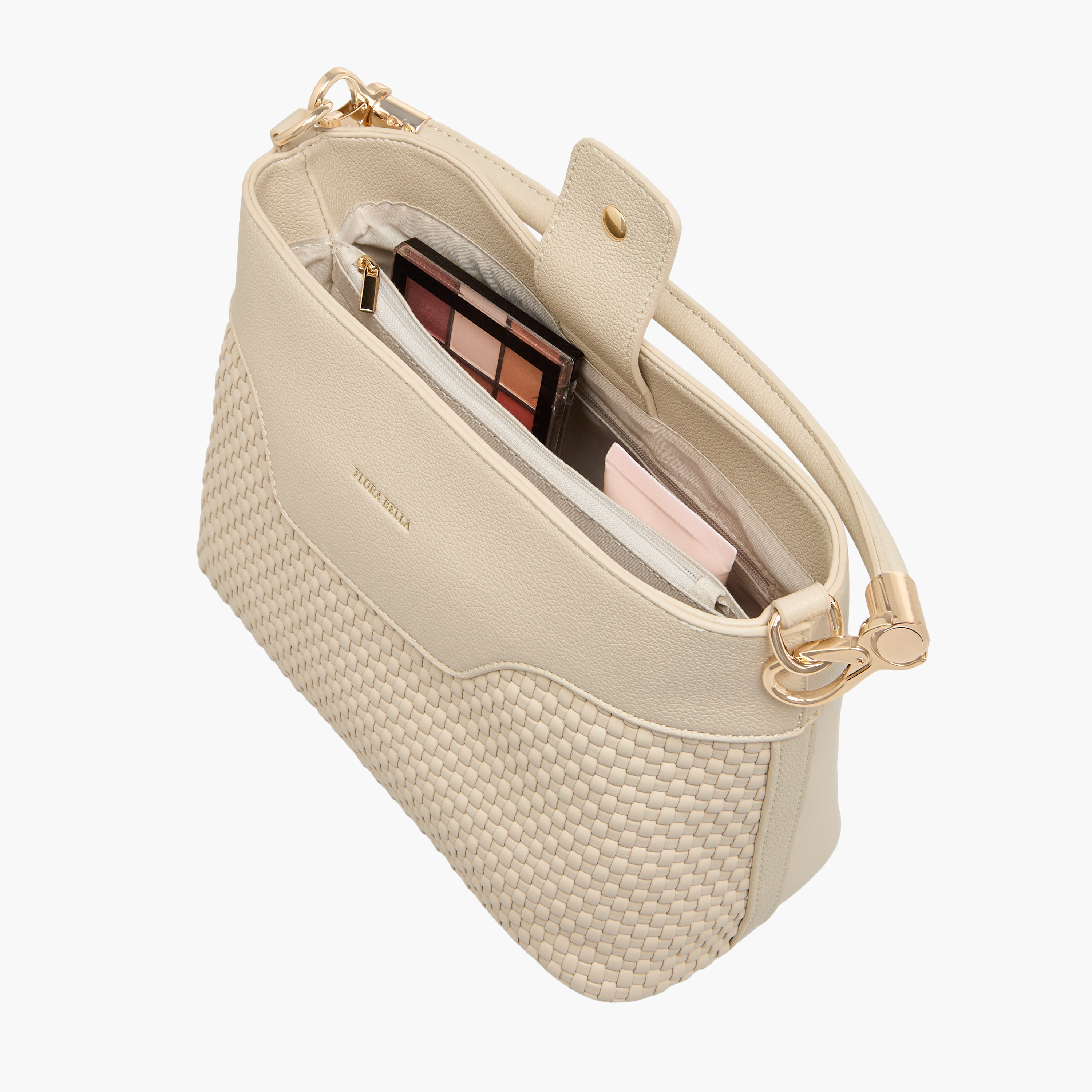 Flora Bella Textured Shoulder Bag with Zip Closure and Adjustable Strap-women-bagsandwallets-handbags-image-7