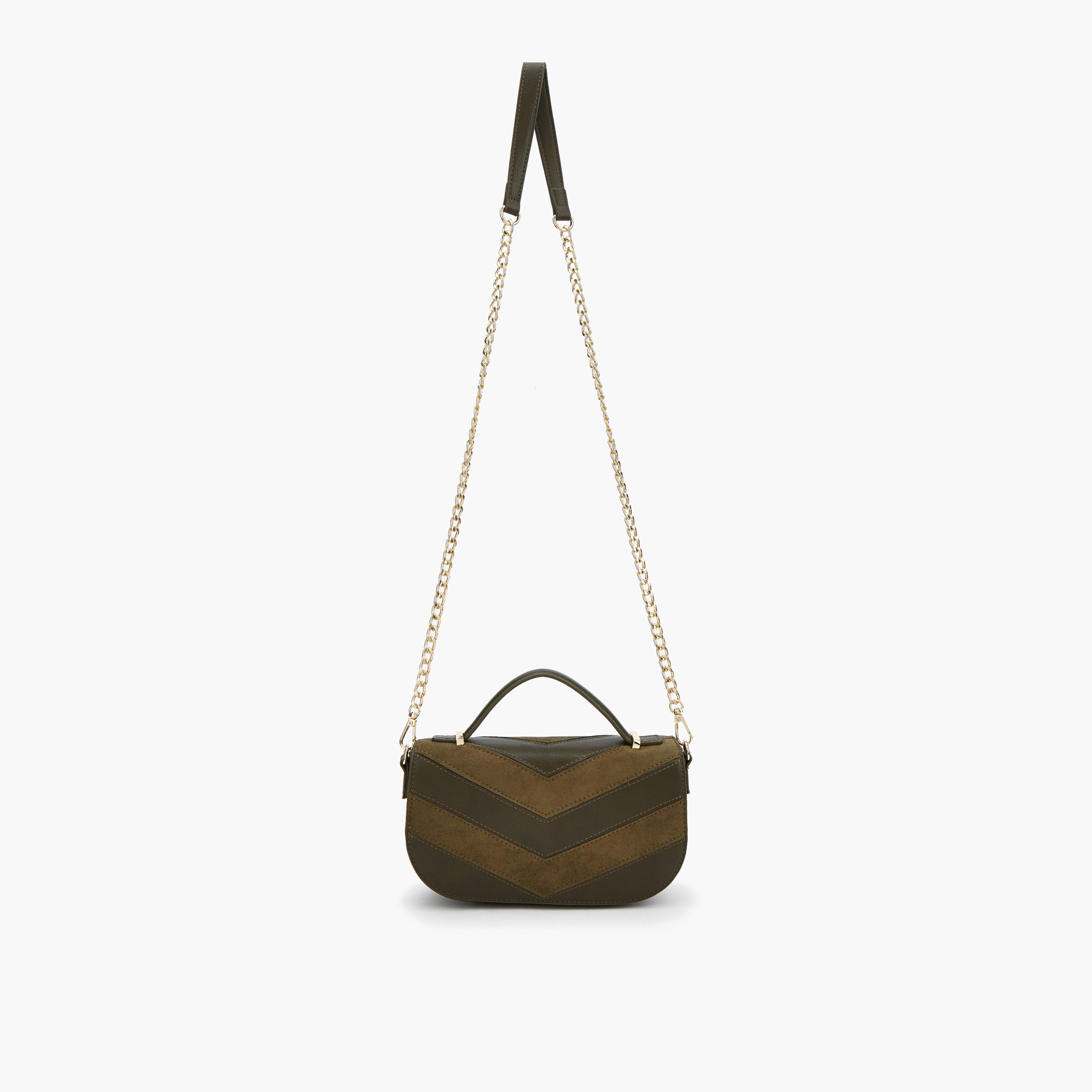 Flora Bella Suede Chevron Panelled Crossbody Bag with Chain Strap-women-bagsandwallets-handbags-image-5