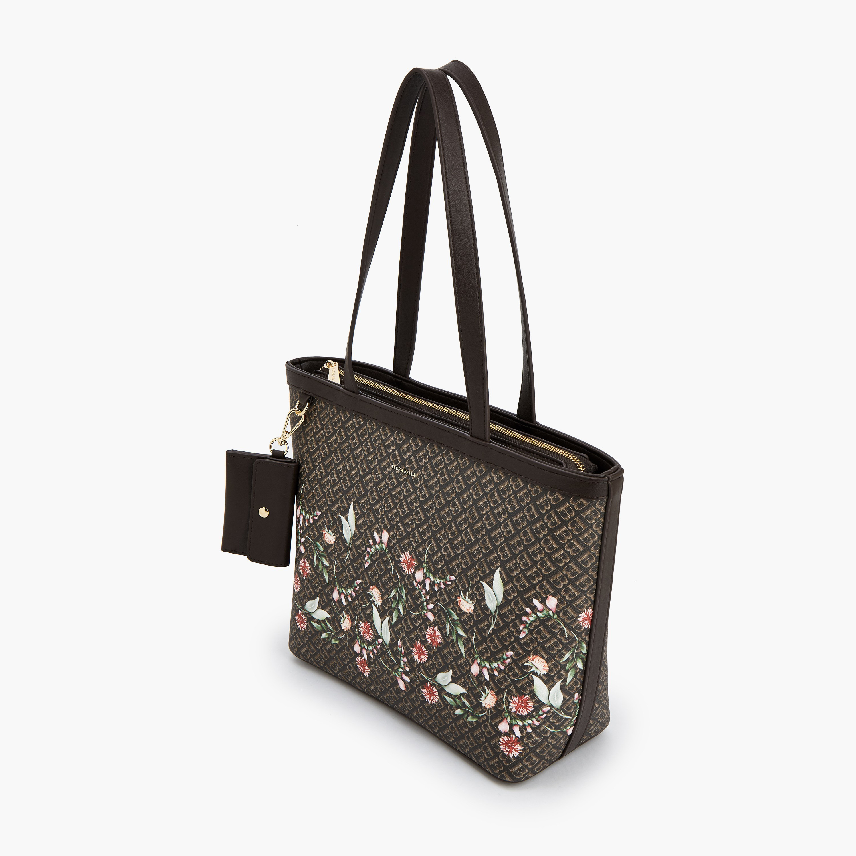 شنطة توتي بطبعات مونوجرام ومقابض مزدوجة من فلورا بيلا-women-bagsandwallets-handbags-image-6