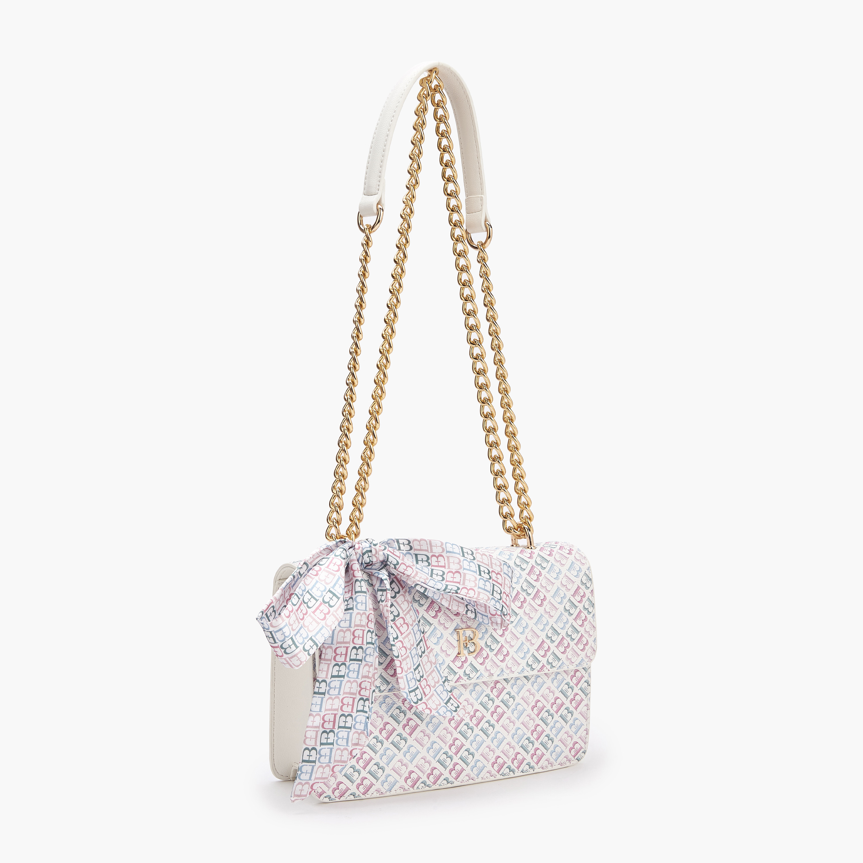 شنطة كروس بودي بطبعات مونوجرام وزينة وشاح من فلورا بيلا-women-bagsandwallets-handbags-image-3