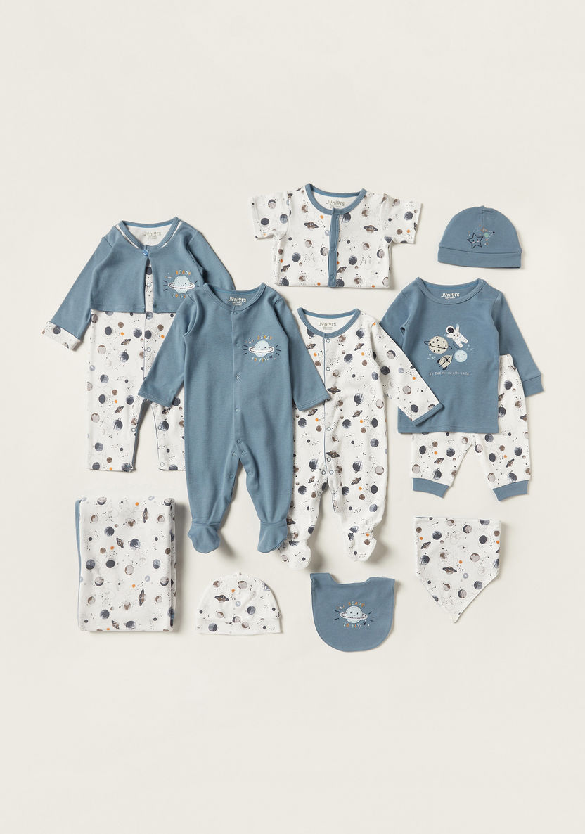 Juniors Printed Sleepsuit with Long Sleeves and Button Closure-Sleepsuits-image-4