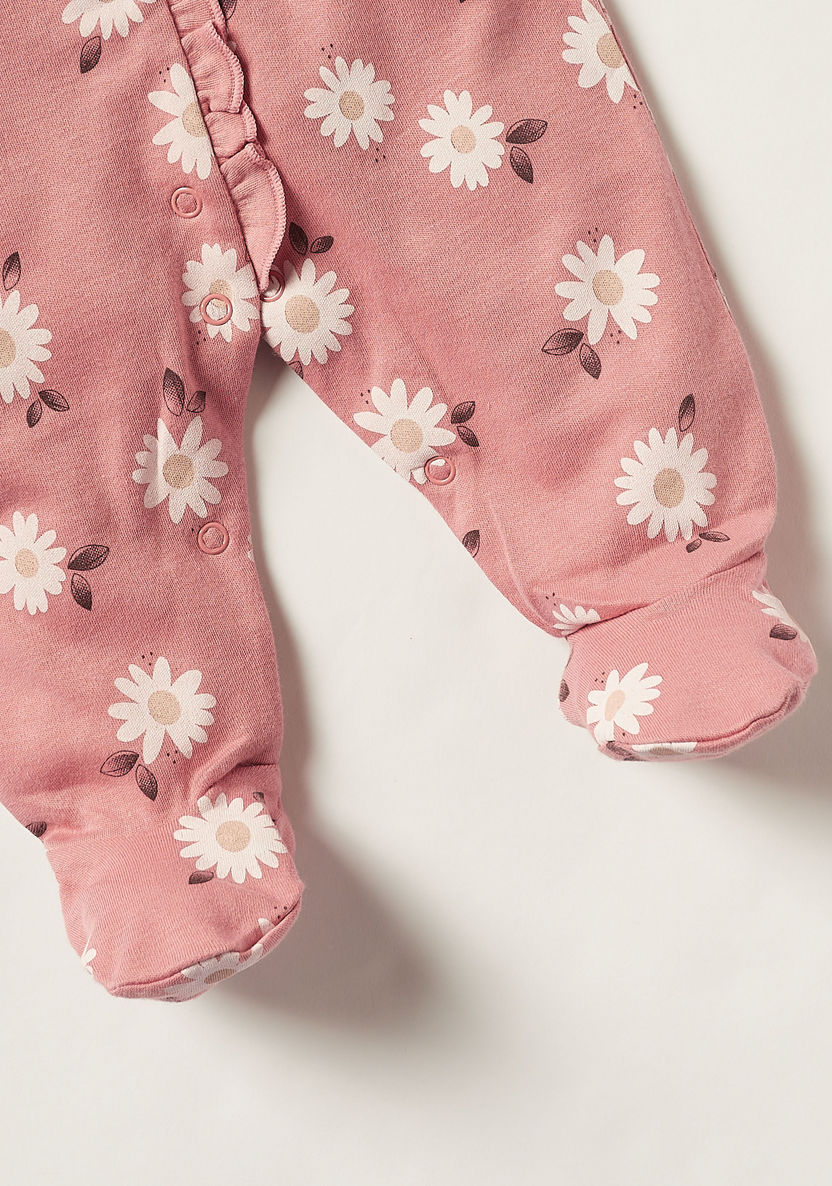 Juniors All Over Floral Print Sleepsuit with Long Sleeves-Sleepsuits-image-2