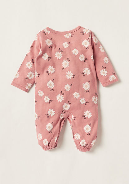 Juniors All Over Floral Print Sleepsuit with Long Sleeves-Sleepsuits-image-3