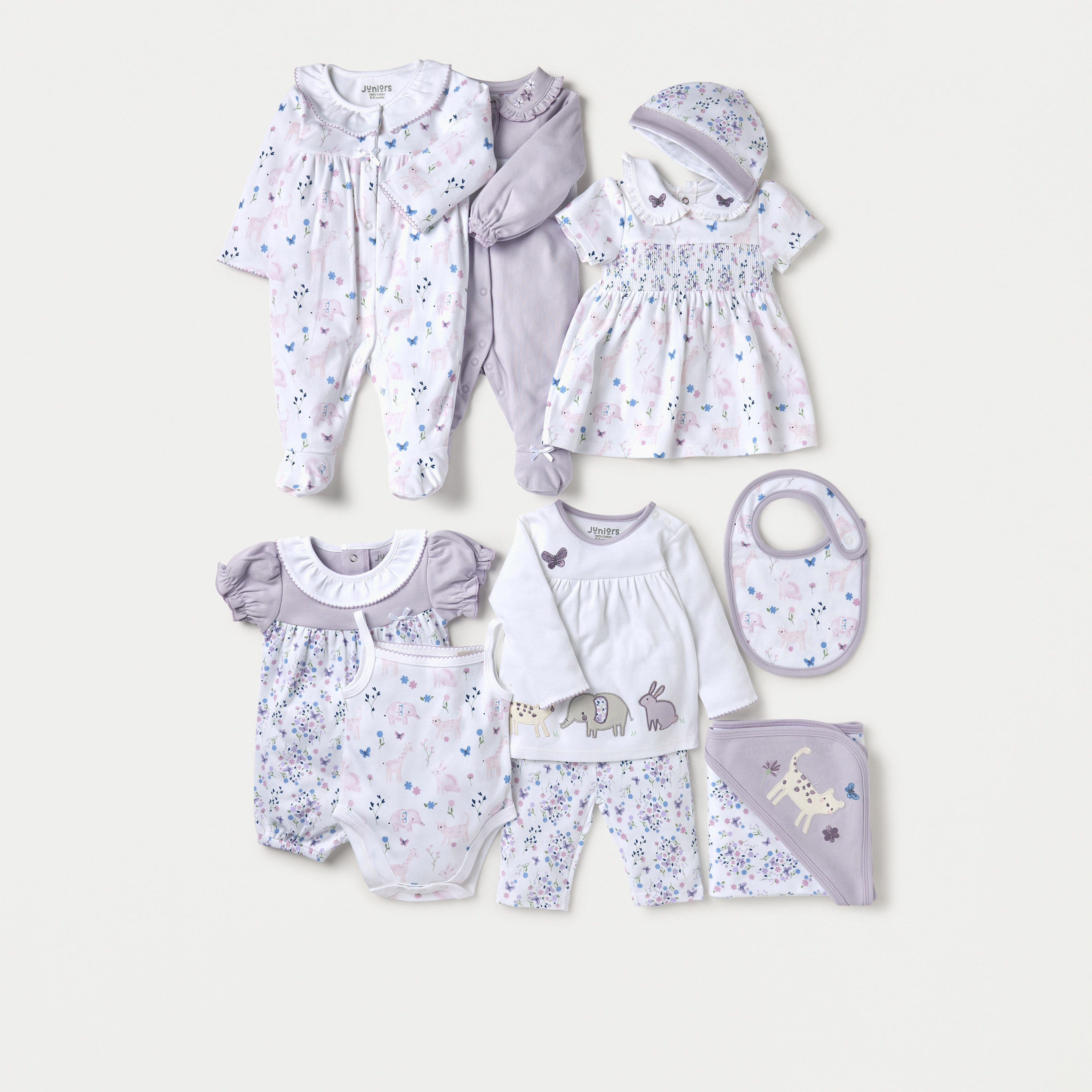 Juniors Floral Print Romper with Collar and Puff Sleeves-baby-girls-clothing-rompers-image-5
