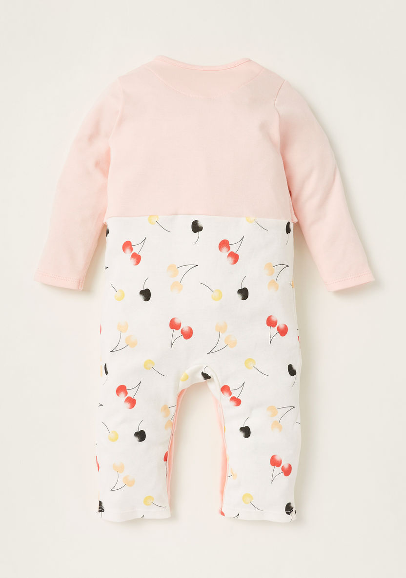 Juniors Cherry Print Sleepsuit with Press Button Closure-Sleepsuits-image-3