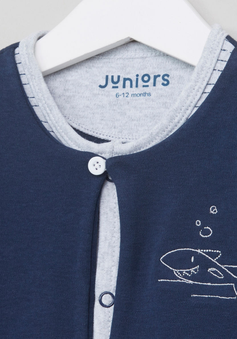 Juniors Printed Mock Jacket Sleepsuit-Sleepsuits-image-1