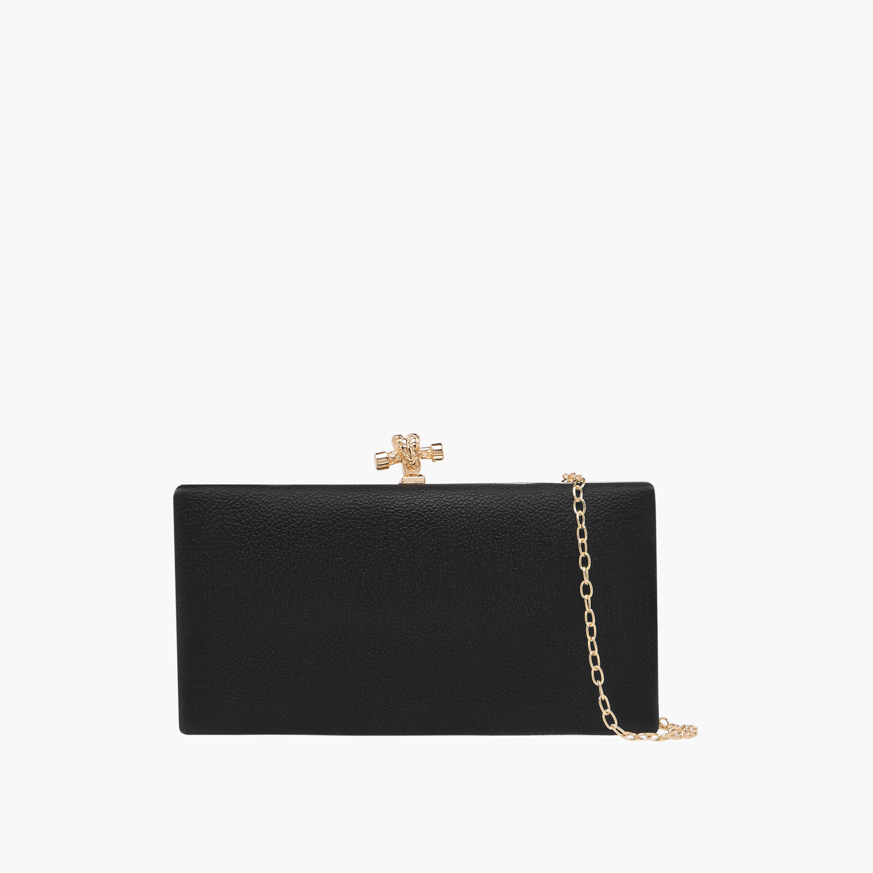 شنطة كلاتش سادة بحزام سلسلة من فلورا بيلا-women-bagsandwallets-handbags-image-1