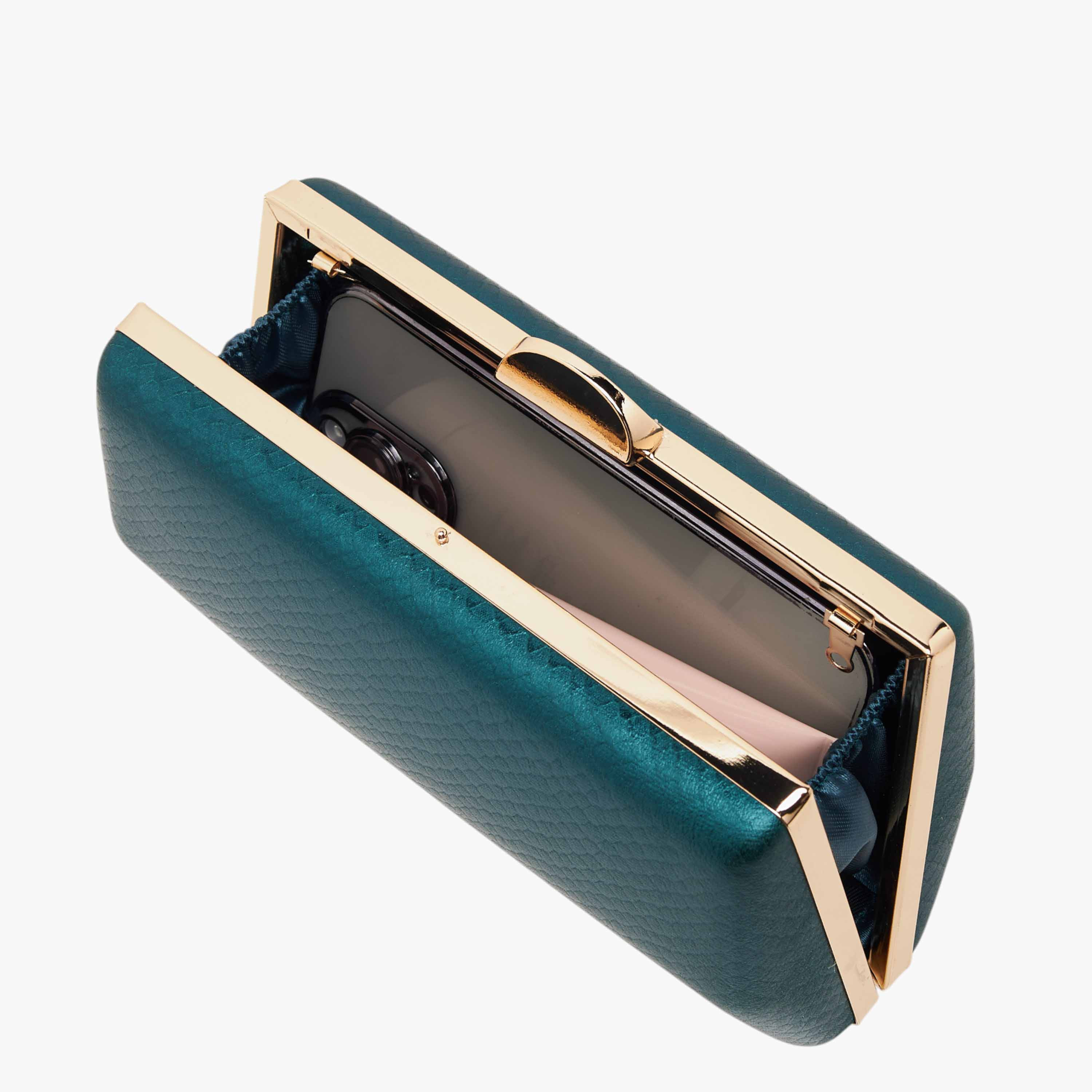 Flora Bella Textured Clutch with Flap Closure and Chain Strap-women-bagsandwallets-handbags-image-6