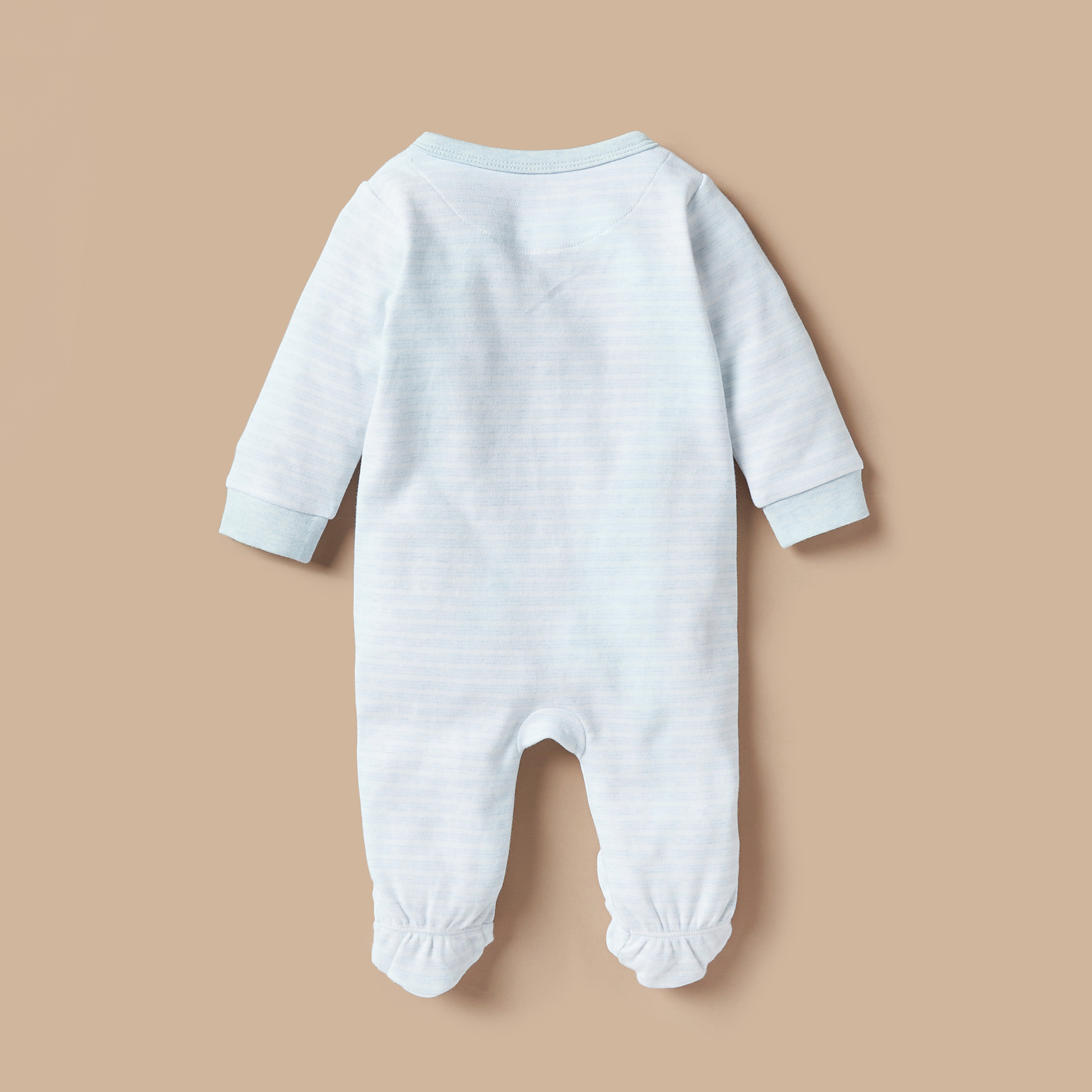 Juniors Elephant Embroidered Sleepsuit with Long Sleeves-baby-boys-clothing-nightwear-sleepsuits-image-4
